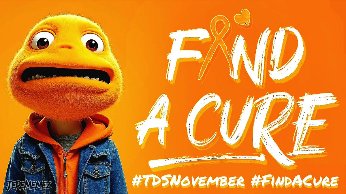JereMemez's tweet photo. @libsoftiktok Together, we can find a cure for TDS 🎗🧡 #TDSNovember https://t.co/uNAYZAj0TL