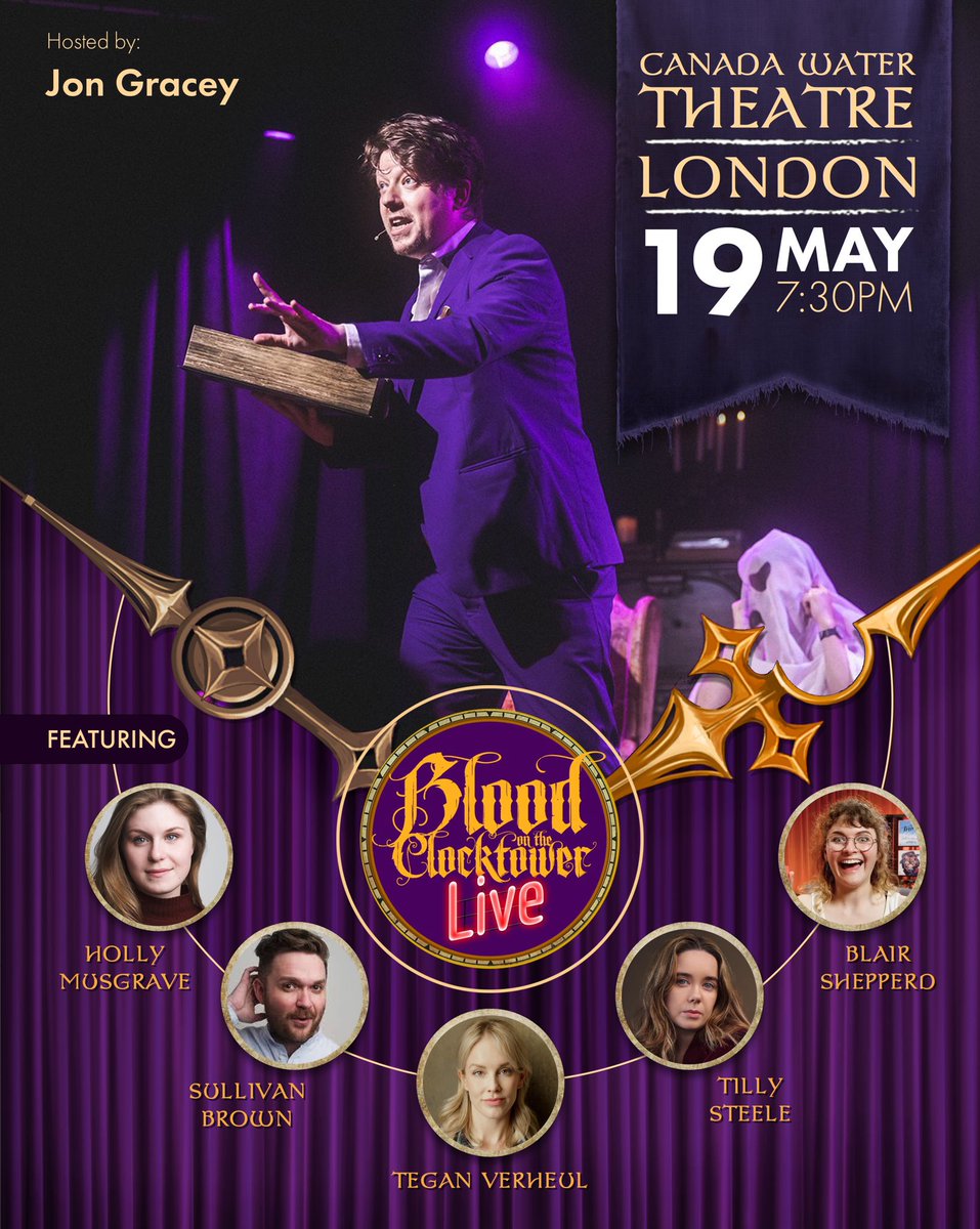 Jon Gracey (@jongracey) on Twitter photo Coming on Monday! <a href="/BloodClocktower/">Blood On The Clocktower</a> Live returns to <a href="/CW_Theatre/">Canada Water Theatre</a> starring the brilliant <a href="/hollylikesgames/">Holly Likes Games</a>, <a href="/sullivanbeau/">Sullivan Brown</a>, Tegan Verheul, <a href="/tillysteele/">Tilly Steele</a> & <a href="/Bolairo_/">Blair</a>, hosted by ME! 7:30pm, be there and be (town) square!! tickettailor.com/events/thepand… Coming on Monday! <a href="/BloodClocktower/">Blood On The Clocktower</a> Live returns to <a href="/CW_Theatre/">Canada Water Theatre</a> starring the brilliant <a href="/hollylikesgames/">Holly Likes Games</a>, <a href="/sullivanbeau/">Sullivan Brown</a>, Tegan Verheul, <a href="/tillysteele/">Tilly Steele</a> & <a href="/Bolairo_/">Blair</a>, hosted by ME! 7:30pm, be there and be (town) square!! tickettailor.com/events/thepand…