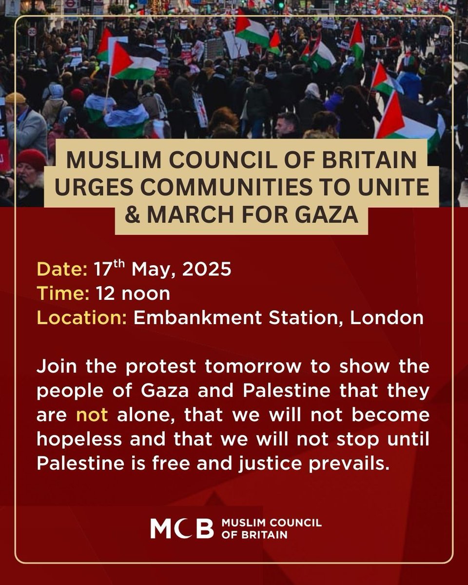 Newham Muslims (@newhammuslims) on Twitter photo Hundreds and thousands will be gathering this weekend to show solidarity with the Palestinian people and demand an end to this genocide and occupation.
<a href="/HindRFoundation/">The Hind Rajab Foundation</a> has done brilliant work by naming her killers. They can't escape justice.
We will not forget.
Join us. Hundreds and thousands will be gathering this weekend to show solidarity with the Palestinian people and demand an end to this genocide and occupation.
<a href="/HindRFoundation/">The Hind Rajab Foundation</a> has done brilliant work by naming her killers. They can't escape justice.
We will not forget.
Join us.