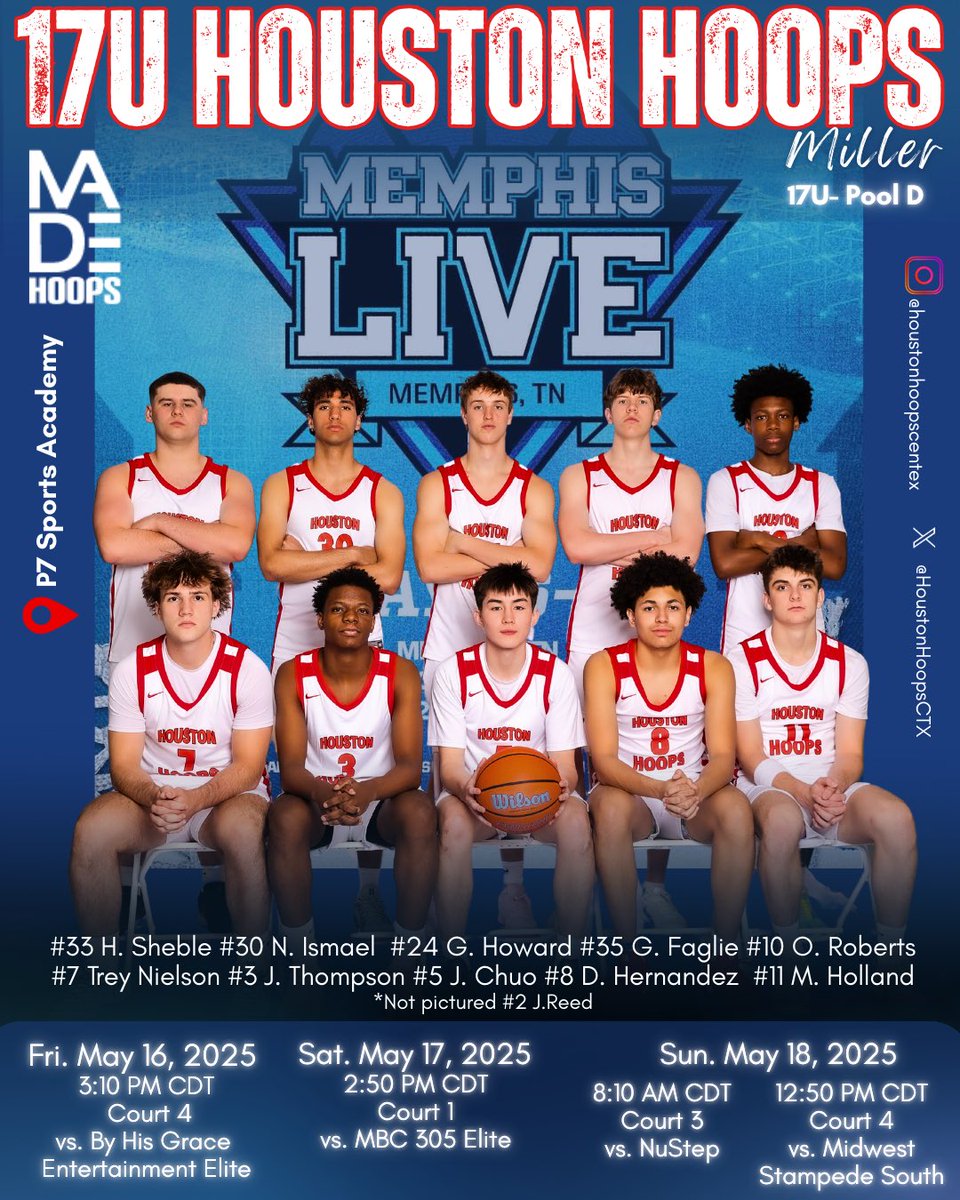 sean_millertime's tweet photo. It’s a big weekend for @HoustonHoopsCTX 17U. Competing in our first Live Period @madehoops and #MemphisLive. Excited to see our guys compete. https://t.co/NAiSBYabDv