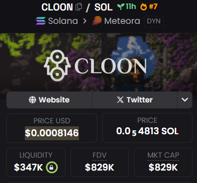 NickAltcoin's tweet photo. Looks like #CLOON is already started pumping again, now back up to $829k from $635k below, almost 30% in minutes! 🚀
This is the alpha you need to look out for .....
#memecoins #solana #viral #trends
CA: Hnks94gfX3TfvZSNM1ZkCRt9UbLain8jyqnYMEtXyNuT https://t.co/nverj3Y5Vd