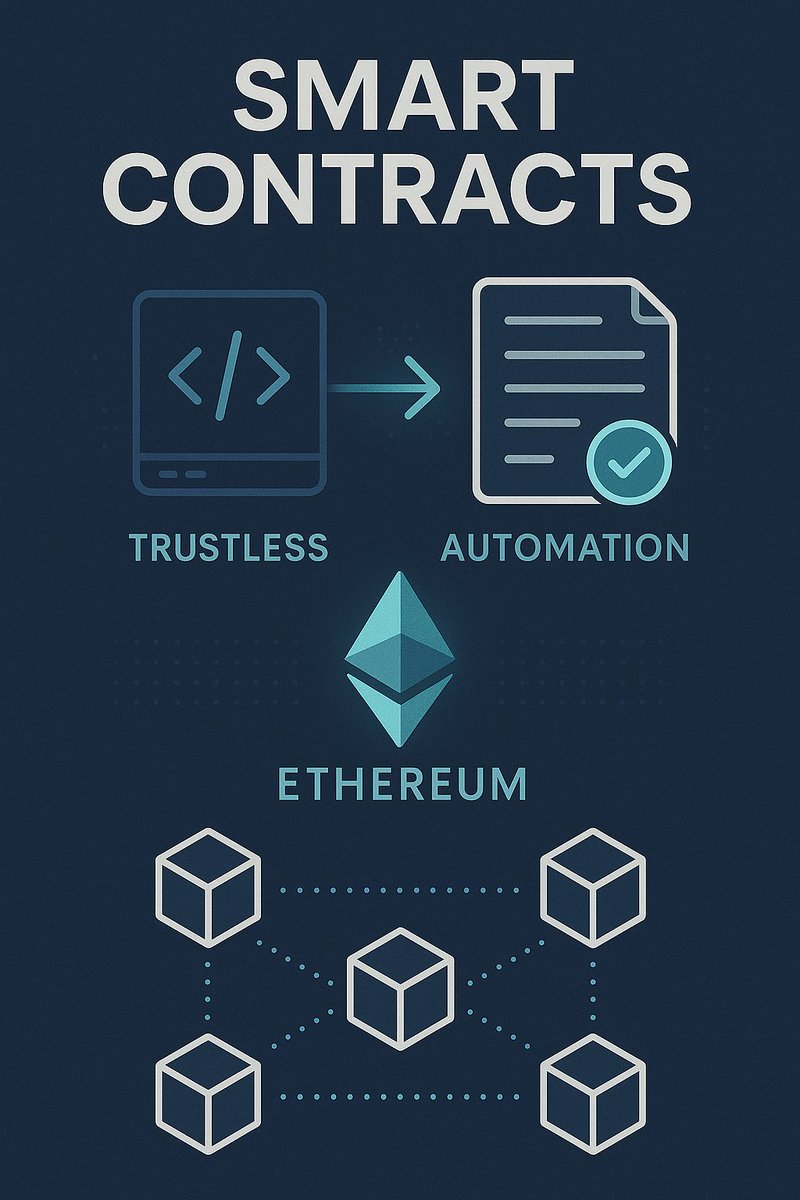 0xholak's tweet photo. 🧵 Day 17 of #100DaysOfCrypto

What Are Smart Contracts?
You’ve probably heard the term, but here’s what it really means and why it’s a game changer for crypto, DeFi, NFTs, and more.

Let’s break it down 👇 https://t.co/kK8LhjCOks