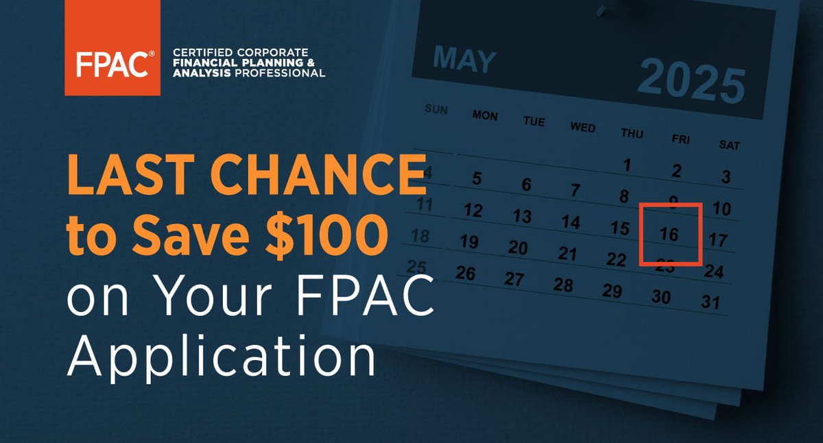 AFPonline's tweet image. The early deadline is today – apply &amp;amp; save $100. When you become a Certified Corporate FP&amp;amp;A Professional (FPAC), you can earn more, gain instant credibility and get hired for the positions you want. #FPAC #CareerGrowth Apply now: hubs.ly/Q03ls-wr0