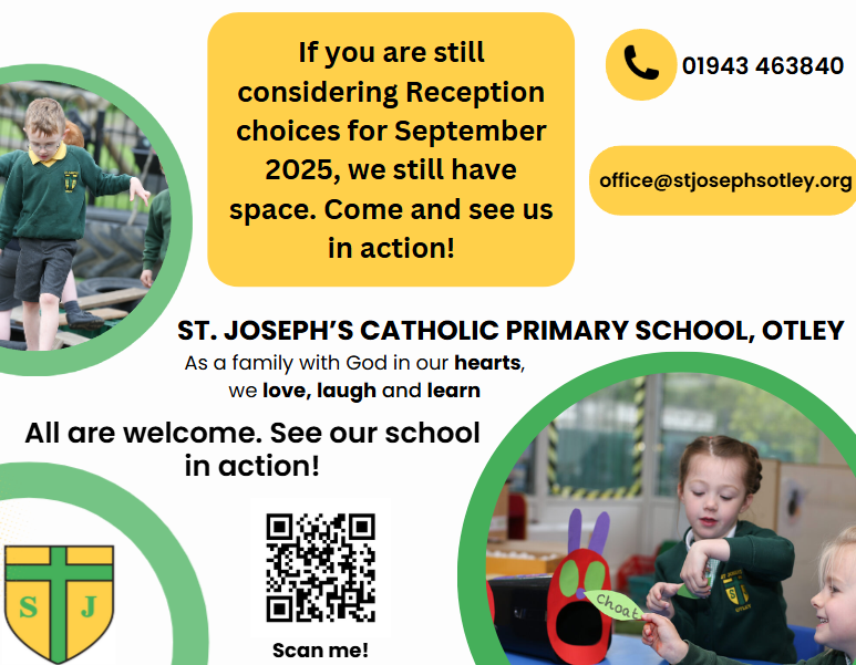 St Joseph's Otley (@stjosephsotley) on Twitter photo If you are still considering Reception choices for September 2025, we still have space. Come and visit our school and see us in action. Call 01943 463840 or email office@stjosephsotley.org! Please feel free to contact us for more information #otley #ilkley #wharfedale #leeds If you are still considering Reception choices for September 2025, we still have space. Come and visit our school and see us in action. Call 01943 463840 or email office@stjosephsotley.org! Please feel free to contact us for more information #otley #ilkley #wharfedale #leeds