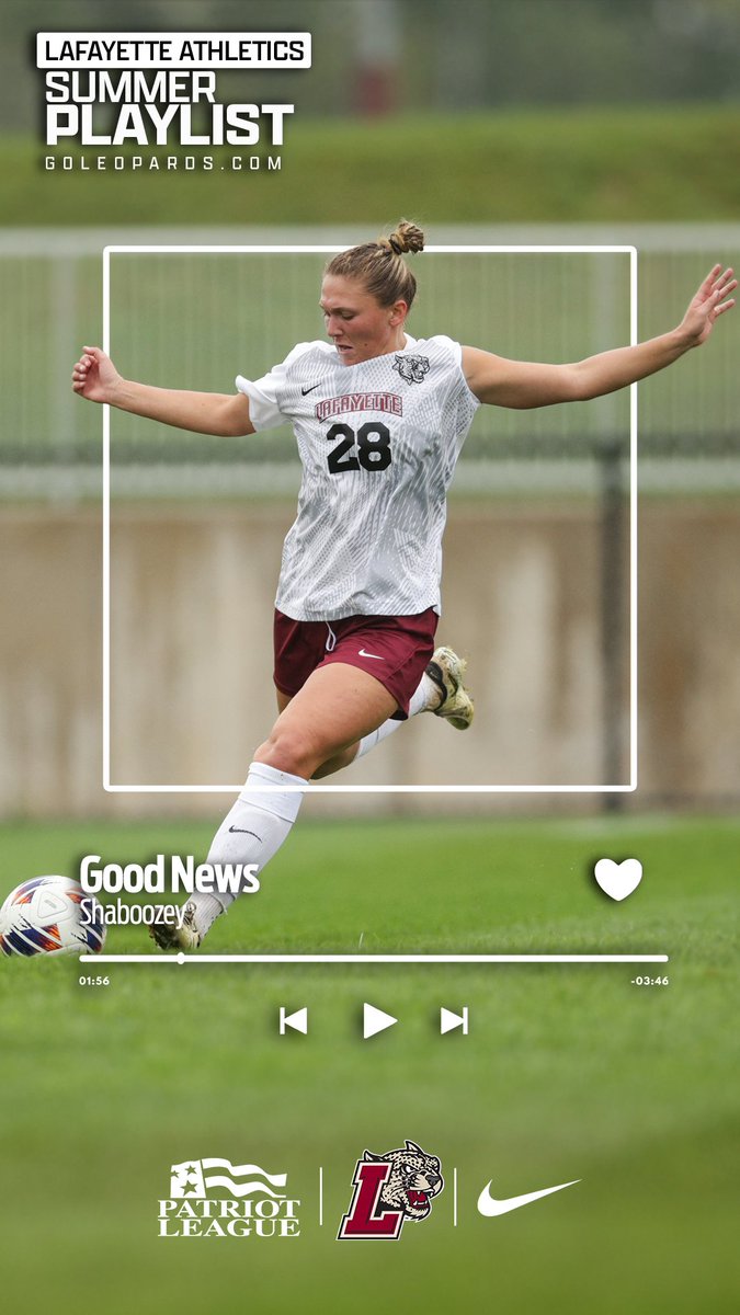 Lafayette Athletics (@goleopards) on Twitter photo ☀️ 2025 Summer Playlist Newest Addition - 🎶 Good News by Shaboozey 👀
🔗 Summer Playlist 👀 ⬇ (on Spotify)
tinyurl.com/yn7dhvar
<a href="/LafayetteAlumni/">Lafayette Alumni Engagement and Annual Giving</a> <a href="/LafCol/">Lafayette College</a> <a href="/PatriotLeague/">Patriot League</a> <a href="/LafayetteWSOC/">Lafayette Soccer</a>
#RollPards #ClimbTheHill #2025SummerPlaylist ☀️ 2025 Summer Playlist Newest Addition - 🎶 Good News by Shaboozey 👀
🔗 Summer Playlist 👀 ⬇ (on Spotify)
tinyurl.com/yn7dhvar
<a href="/LafayetteAlumni/">Lafayette Alumni Engagement and Annual Giving</a> <a href="/LafCol/">Lafayette College</a> <a href="/PatriotLeague/">Patriot League</a> <a href="/LafayetteWSOC/">Lafayette Soccer</a>
#RollPards #ClimbTheHill #2025SummerPlaylist