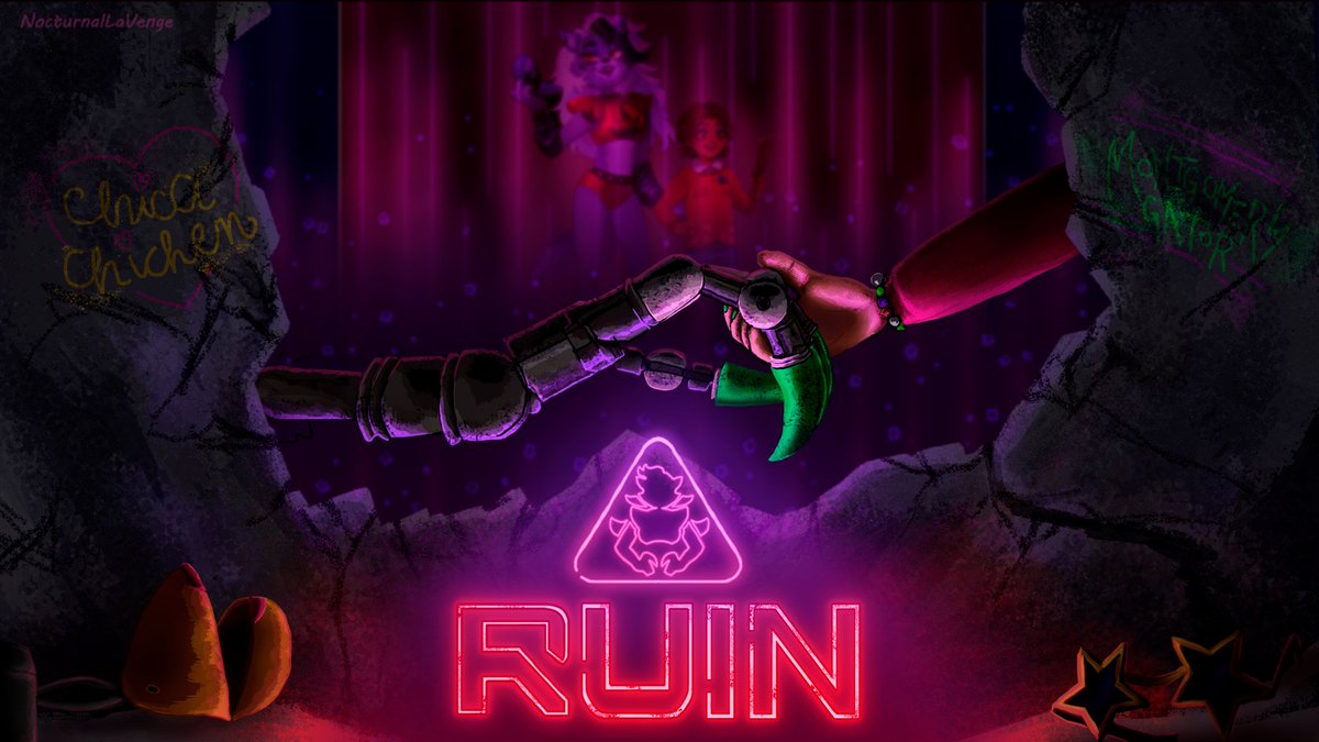 VengeNocturnal's tweet photo. One night to set things right.
#FNAF #fnaffanart #fnafsecuritybreach #FiveNightsAtFreddys #roxannewolf #fnafcassie https://t.co/6N2VB5XTKS
