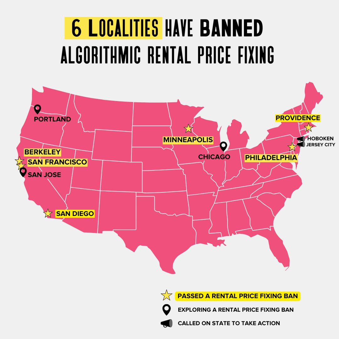 Local Progress (@localprogress) on Twitter photo ICYMI: Providence has become the SIXTH city to BAN algorithmic rental price fixing! 🔥
Providence City Council is protecting renters in the city and fighting back against the corporate greed driving up rents across the country. ICYMI: Providence has become the SIXTH city to BAN algorithmic rental price fixing! 🔥
Providence City Council is protecting renters in the city and fighting back against the corporate greed driving up rents across the country.
