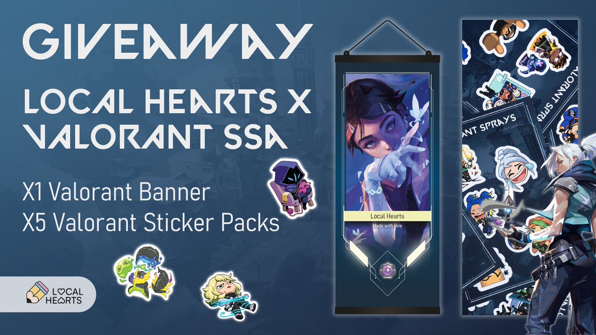 VALORANT | Sub-Saharan Africa (@valorantssa) on Twitter photo ❗️Giveaway❗️
We have partnered with <a href="/LocalHeartsZA/">Local Hearts</a> to giveaway 1x Valorant Banner and 5x Sticker packs!
To enter:
✅Follow <a href="/LocalHeartsZA/">Local Hearts</a>
✅Follow <a href="/VALORANTssa/">VALORANT | Sub-Saharan Africa</a>
✅Like & Retweet
✅Tag 2 friends with #VALZAGRIND
Link: (In the comments)
#VALZAGRIND ❗️Giveaway❗️
We have partnered with <a href="/LocalHeartsZA/">Local Hearts</a> to giveaway 1x Valorant Banner and 5x Sticker packs!
To enter:
✅Follow <a href="/LocalHeartsZA/">Local Hearts</a>
✅Follow <a href="/VALORANTssa/">VALORANT | Sub-Saharan Africa</a>
✅Like & Retweet
✅Tag 2 friends with #VALZAGRIND
Link: (In the comments)
#VALZAGRIND