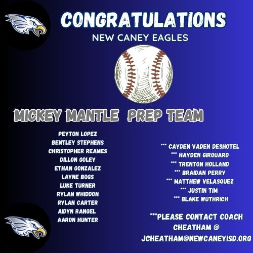 Congratulations to the following athletes for making the summer incoming freshman prep team!