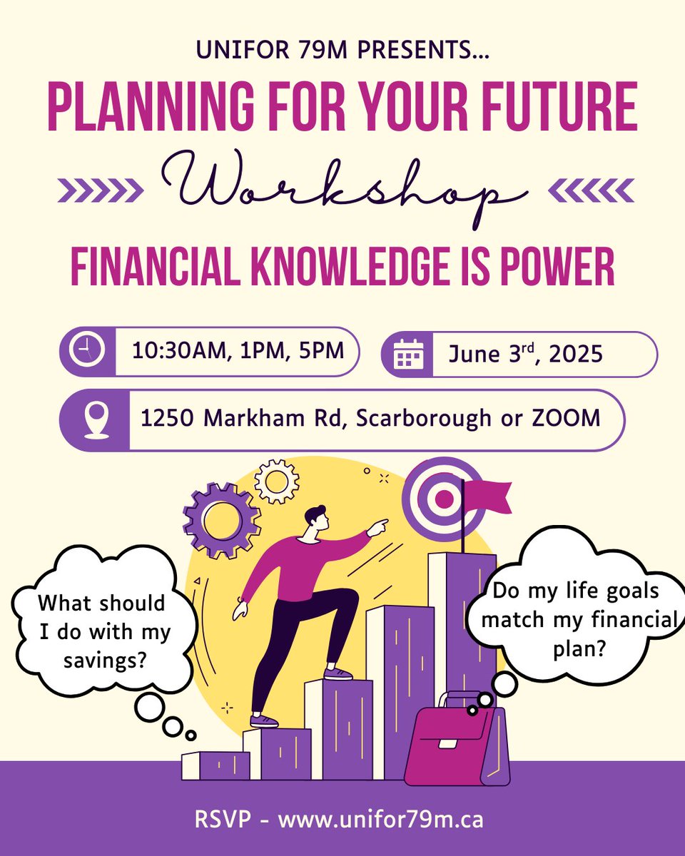 unifor79m's tweet photo. We have two very exciting events coming up next month! 🥳

Planning For Your Future Workshop - RSVP here: https://t.co/nga1XIVbE3

Summer Picnic - RSVP here: https://t.co/T9HMuOMClR https://t.co/xPJpa7dj9B