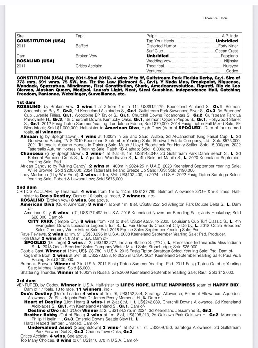 Tom Ryan (@tomryanky) on Twitter photo We have a big, cheeky 😜colt out of G1 winner Rosalind. We are staunch supporters of Constitution and are delighted to have this colt on the ground. Both the mare and baby are doing well at Atlas. <a href="/WinStarFarm/">WinStar Farm</a> We have a big, cheeky 😜colt out of G1 winner Rosalind. We are staunch supporters of Constitution and are delighted to have this colt on the ground. Both the mare and baby are doing well at Atlas. <a href="/WinStarFarm/">WinStar Farm</a>