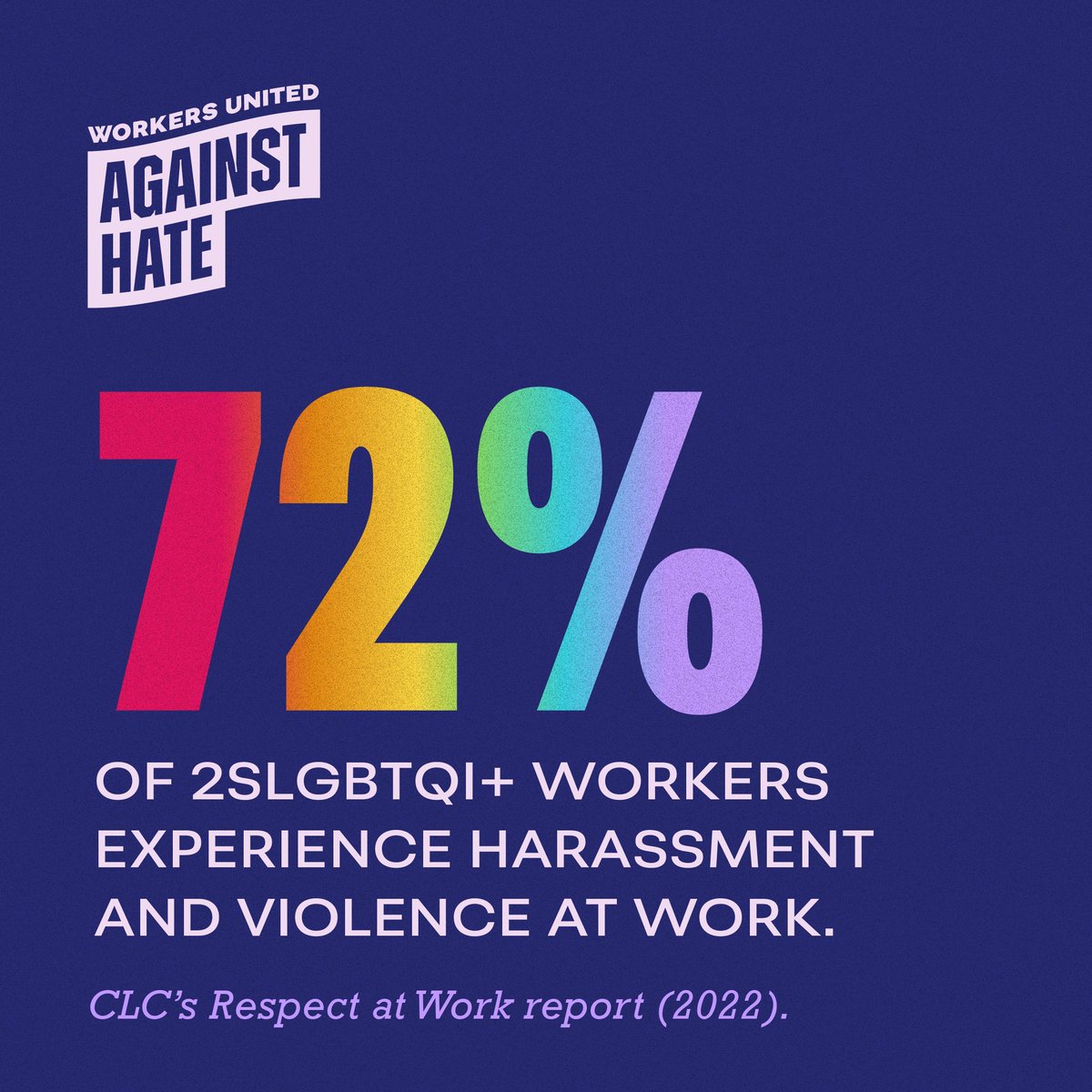 For many 2SLGTBQI+ workers, hate and discrimination are part of daily life. This must stop. The AFL stands with 2SLGTBQI+ workers against all forms of hate, discrimination and harassment.