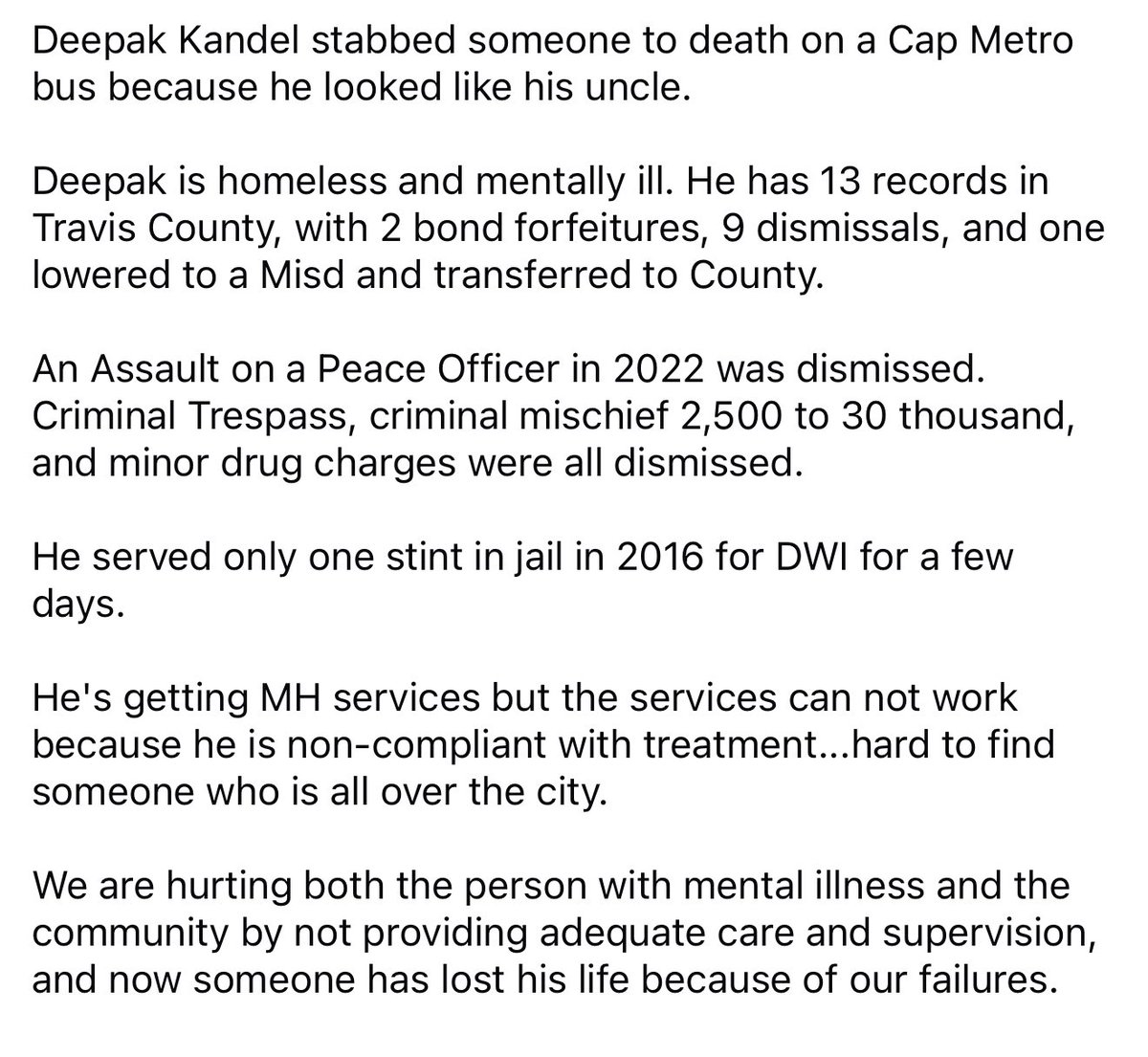 Cleo_Petricek's tweet image. MANDATORY MENTAL HEALTH TREATMENT LEGISLATION
&amp;amp; FUNDING NOW 
@GregAbbott_TX please help Governor 🙏🏼