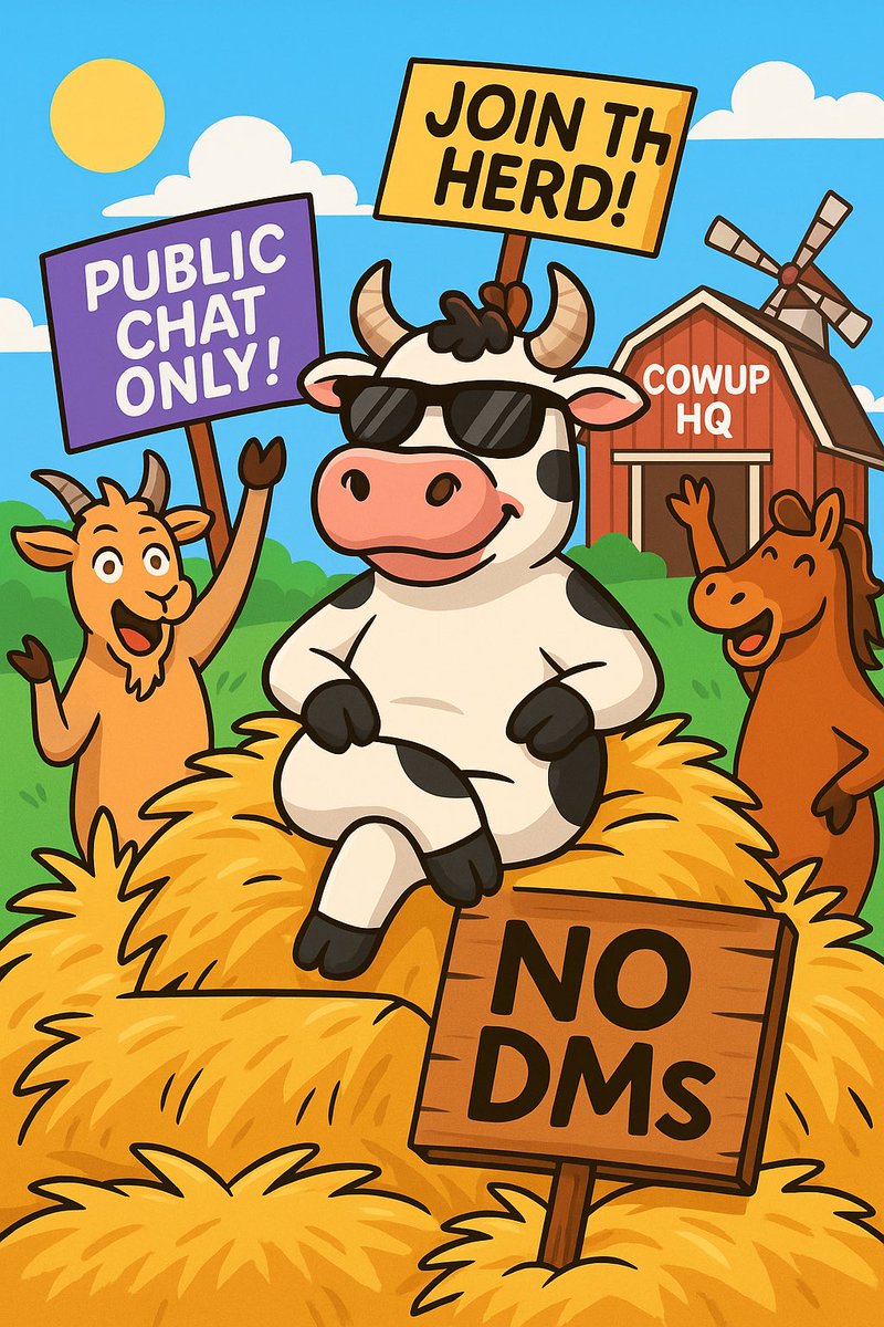 CowUpCoin's tweet photo. When the market dips but $COWUP holders just moo-ve on with style 🐮🚀
This ain’t just a token, it’s a lifestyle.

#COWUP #Solana #MemeCoin #CryptoCommunity #DeFiFun #BullishVibes https://t.co/7wwlrztTiM