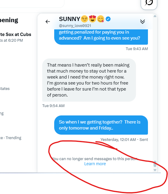 LukeSenna's tweet photo. @sunny_love0921 No one believe her.  She is a scammer.  She took my money when she desperately needed it.  Then when I bring this up, she blocks me.  See below for proof.  DM me for more proof. https://t.co/SpkcWlqBmV