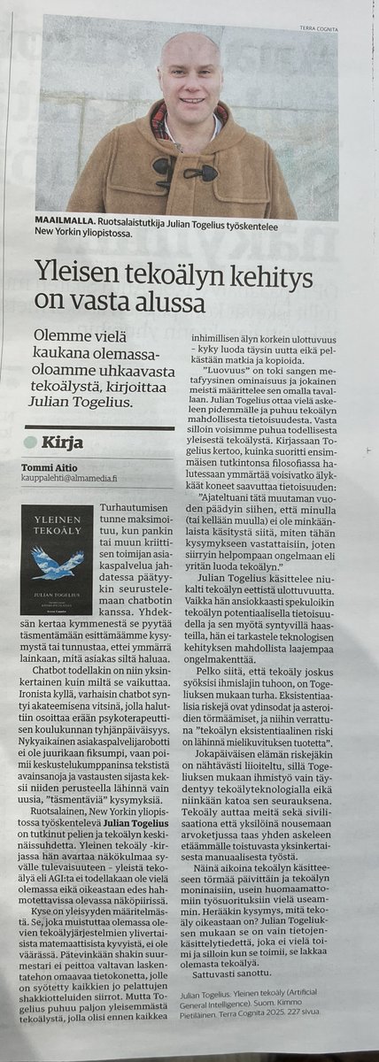 Tänk att få vara svensk AI-guru i Finland! Någon som är intresserad av att översätta min bok till svenska?