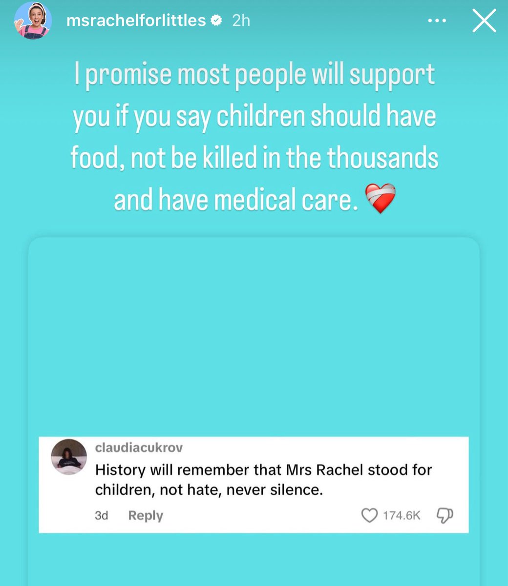 AssalRad's tweet photo. Not only does Ms Rachel refuse to be silenced, she’s encouraging others to speak out.

“Don’t be racist and anti Palestinian, be brave.” https://t.co/uJPiAqs6zN