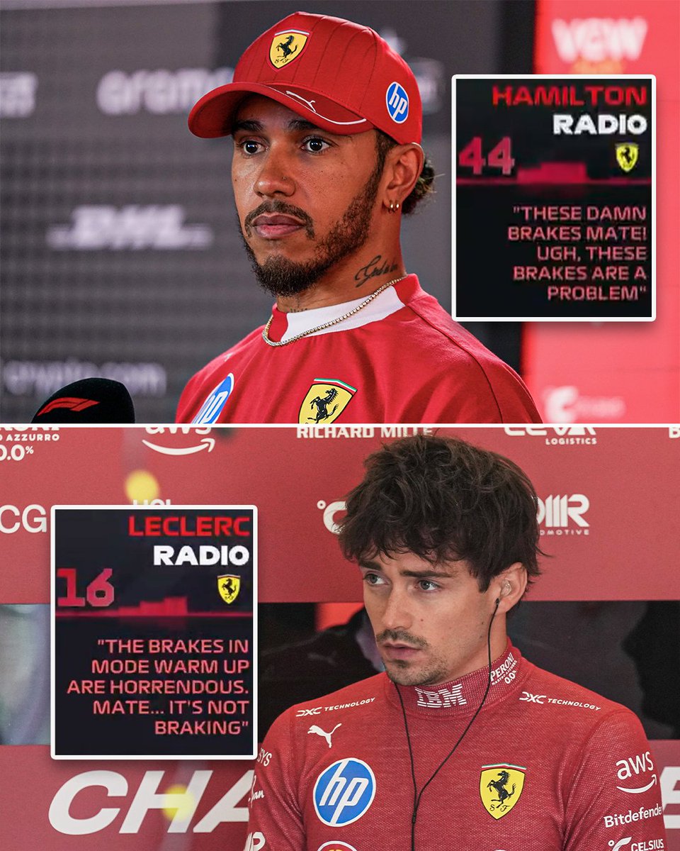 ESPNF1's tweet photo. Lewis and Charles on the radio on their brakes 😳 https://t.co/SrZvmO4Nzy