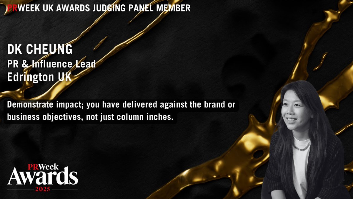 PRWeekAwards's tweet image. It is Top Tip Tuesday!
On our socials every Tuesday we share our judges professional insights into what makes a winning submission.
Today we hear from DK Cheung, Michael White, Sarita Shah and George Leney.
The entry deadline is in 9 days, so be quick ➡️shorturl.at/wgZ7i