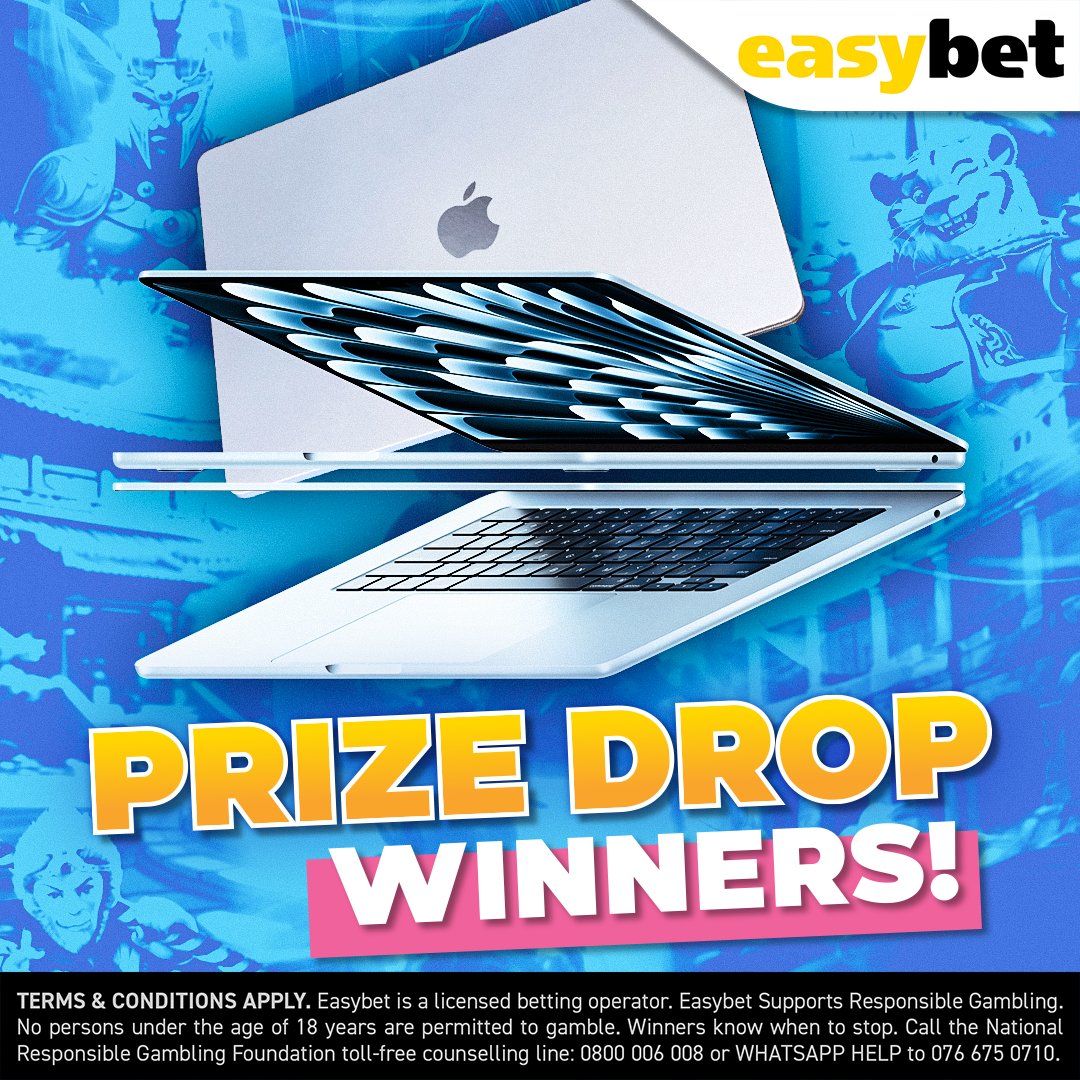 Easybet South Africa (@easybet_sa) on Twitter photo ๐ฅ๐ DRAGON ISLAND JUST DROPPED ITS BIGGEST TREASURE YET! ๐๐ฅ
The skies lit up and the volcano roared as one player claimed an Apple MacBook Air M4 from the dragonโs hoard! ๐ป๐ฅ
๐ Apple MacBook Air M4 โ Andiswa T.
๐ฐ R3000 โ Jaimee L.
๐ฐ R2000 โ Siyasanga N.
๐ฐ R1000 โ ๐ฅ๐ DRAGON ISLAND JUST DROPPED ITS BIGGEST TREASURE YET! ๐๐ฅ
The skies lit up and the volcano roared as one player claimed an Apple MacBook Air M4 from the dragonโs hoard! ๐ป๐ฅ
๐ Apple MacBook Air M4 โ Andiswa T.
๐ฐ R3000 โ Jaimee L.
๐ฐ R2000 โ Siyasanga N.
๐ฐ R1000 โ