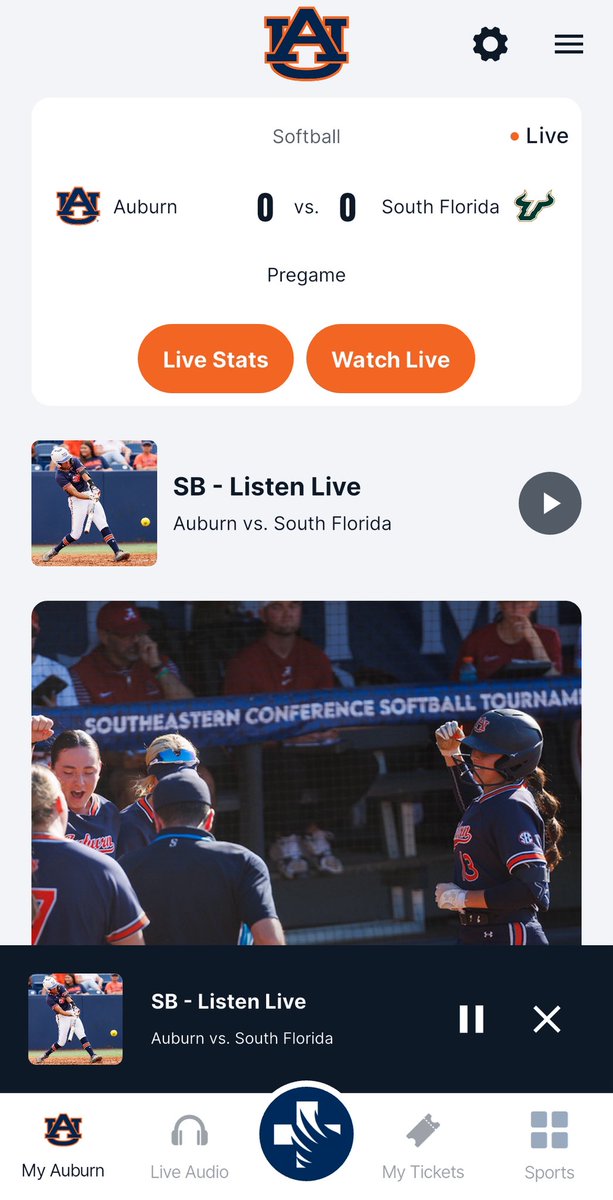 Listening to <a href="/AuburnSoftball/">Auburn Softball</a> in regional play

<a href="/BritBowenAU/">Brit Bowen</a> on the call