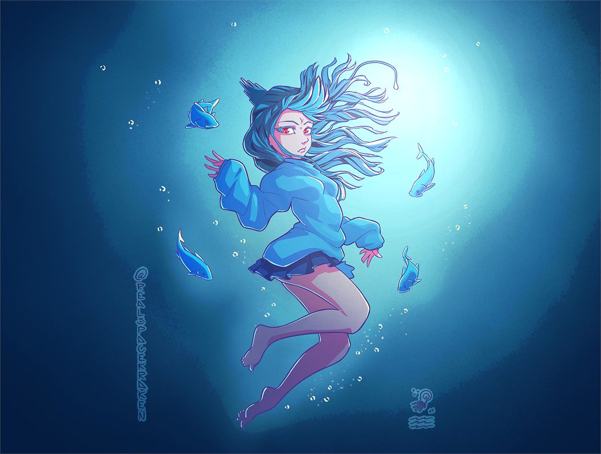 realspacekraken's tweet image. You look like you could use a new friend... come towards the light. 💡🐟🌊 #art #ArtistOnX