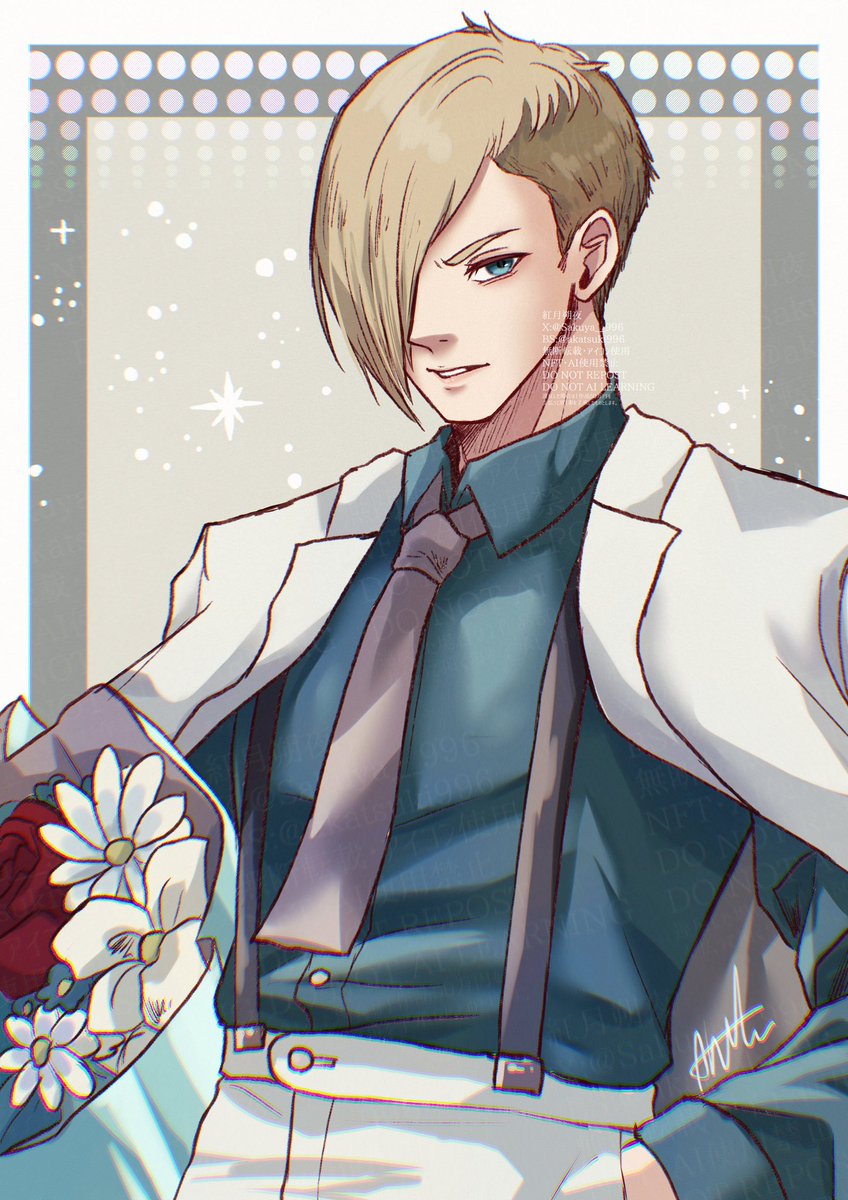 「公式グッズでまさかの白タキシード姿発表されたので描きました #SF6」|紅月朔夜のイラスト