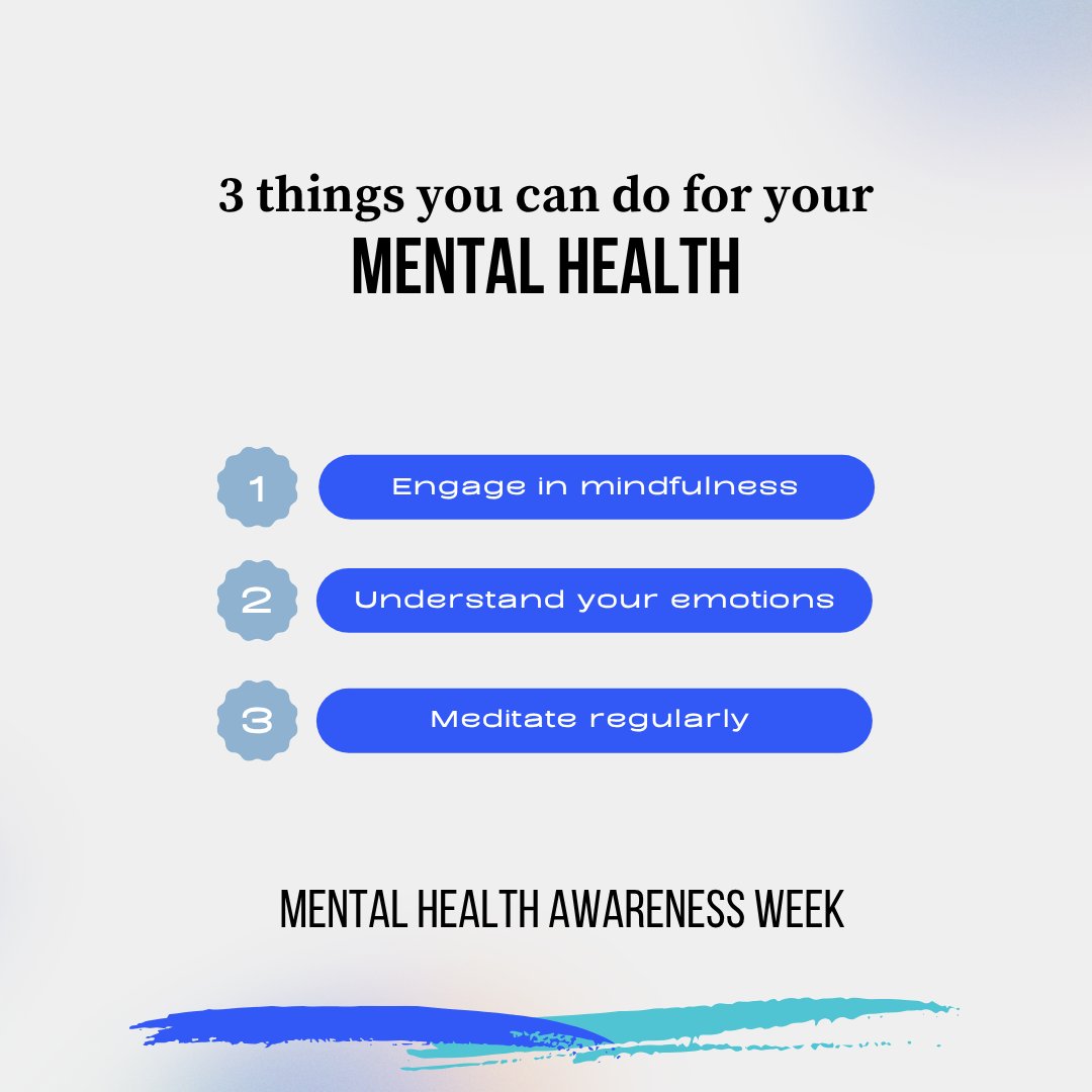 This week’s reminder: taking care of our mental health isn't optional - it's essential.

Be present. Slow down. Even a few mindful breaths can help reset your nervous system and bring clarity in the middle of a chaotic day.

#Meditation #mentalhealthawarenessweek
