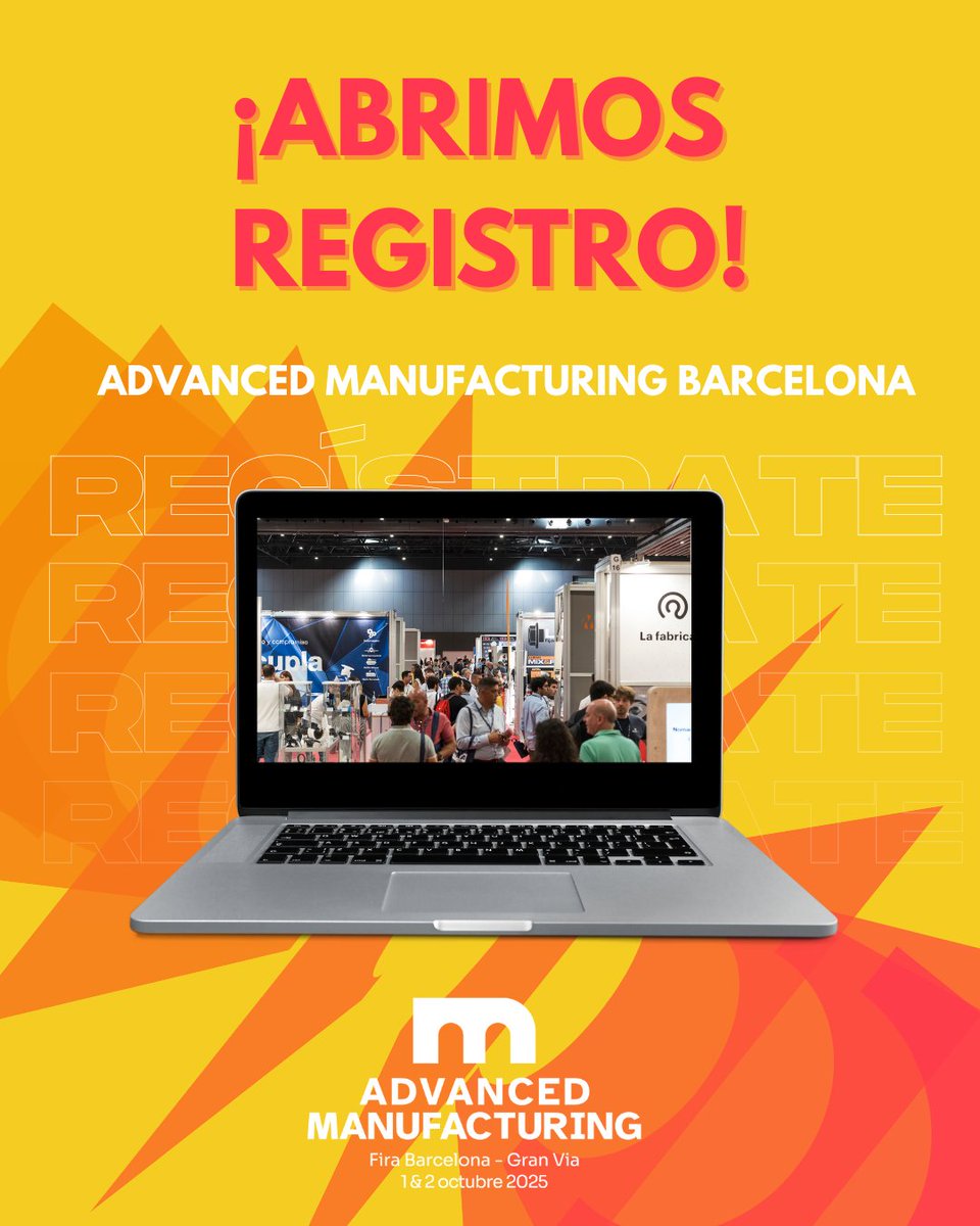 ¡ABRIMOS REGISTRO! 🔧 Advanced Manufacturing Barcelona 2025 llega el 1-2 OCT a FIRA. 2 días de innovación, automatización y sostenibilidad. Networking, tecnología y futuro industrial. 🎟️ ¡Regístrate ya!
register.visitcloud.com/survey/1dgkucs…