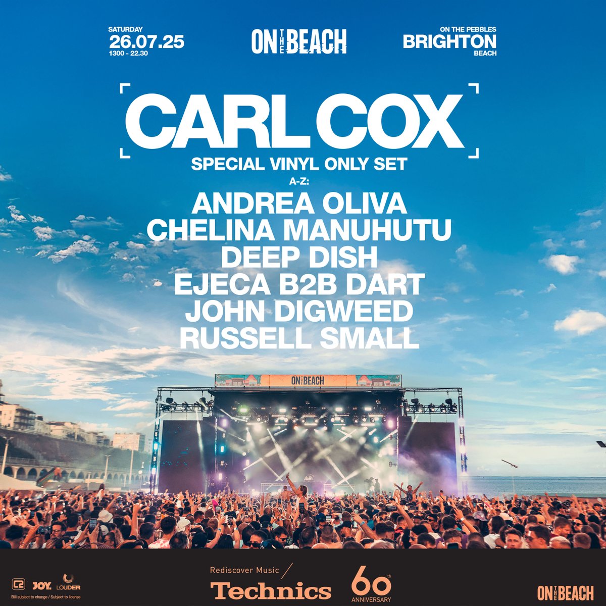 Heading back to Brighton on July 26th
<a href="/OntheBeachUK/">On the Beach</a> with <a href="/Carl_Cox/">Carl Cox</a> 
So looking forward to this
Tickets and info carlcox-brighton.com