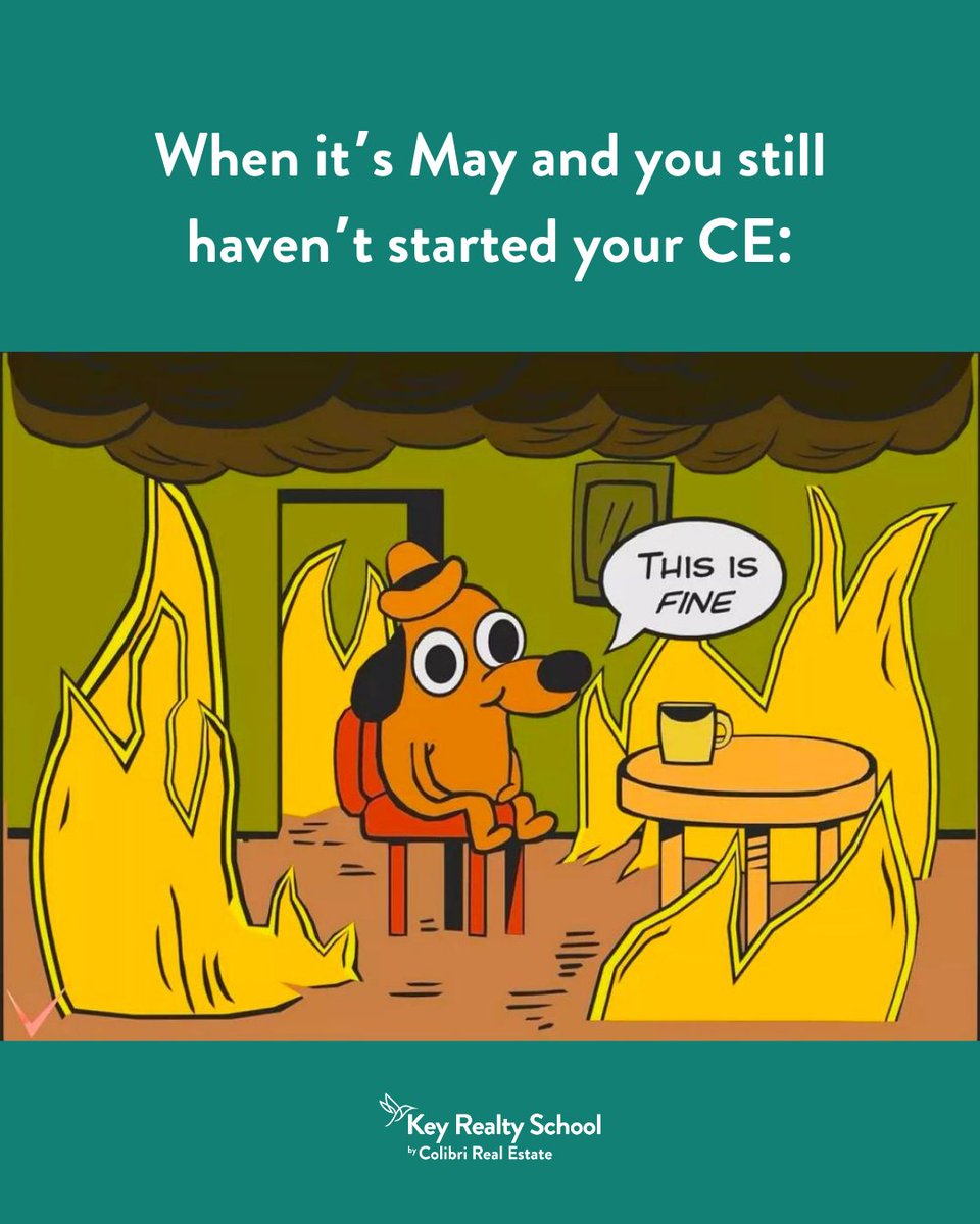KeyRealtySchool's tweet photo. You? It’s May. Your CE? Still untouched. Your inbox? Blinking like a slot machine. Your vibe? Mild panic, Vegas style.

Don’t bet it all on a last-minute CE sprint.

Start now—your license (and your peace of mind) will thank you. 🔗 https://t.co/JD6tafUBNy https://t.co/Pmkg4FvaoT