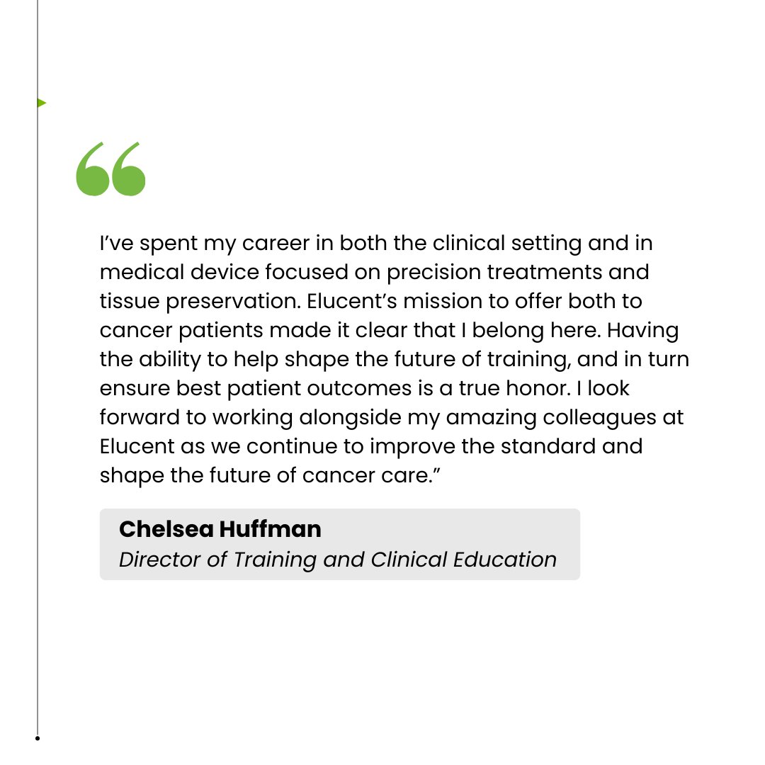 We are thrilled to introduce Chelsea Huffman as our  Director of Training and Clinical Education.  Welcome Chelsea! ​

Visit hubs.li/Q03jLg130 to see all our open positions! #WeAreElucent #hiring