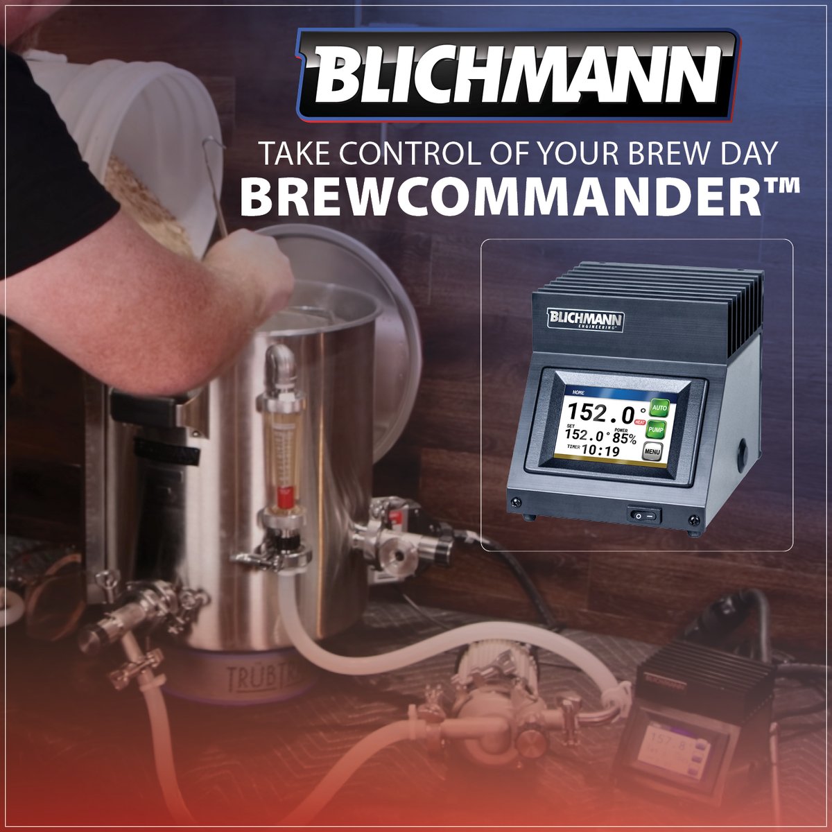 🍻 Take control of your brew day with the BrewCommander™!  It's the ultimate touchscreen controller, built for efficiency.
✅ Automate your mash steps
✅ Control pumps, temps, &amp; timers
✅ Run gas or electric with precision power control
Learn more: blichmannengineering.com/brewcommander.…