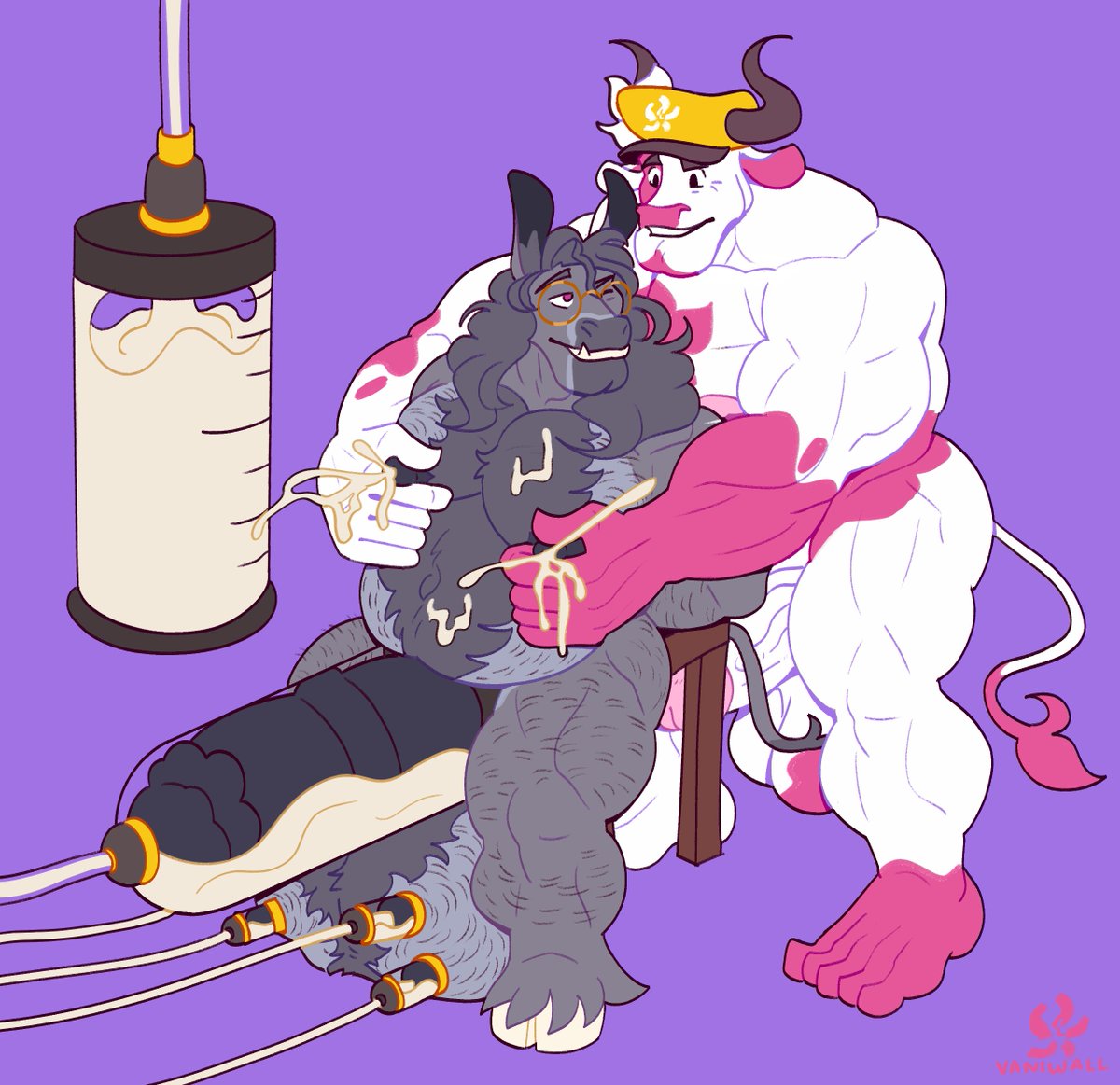vaniwall's tweet photo. (⚠️UDDER BALLS, LACTATION) Commissioned by @AssToTheWall_ https://t.co/k0XswVSAC0