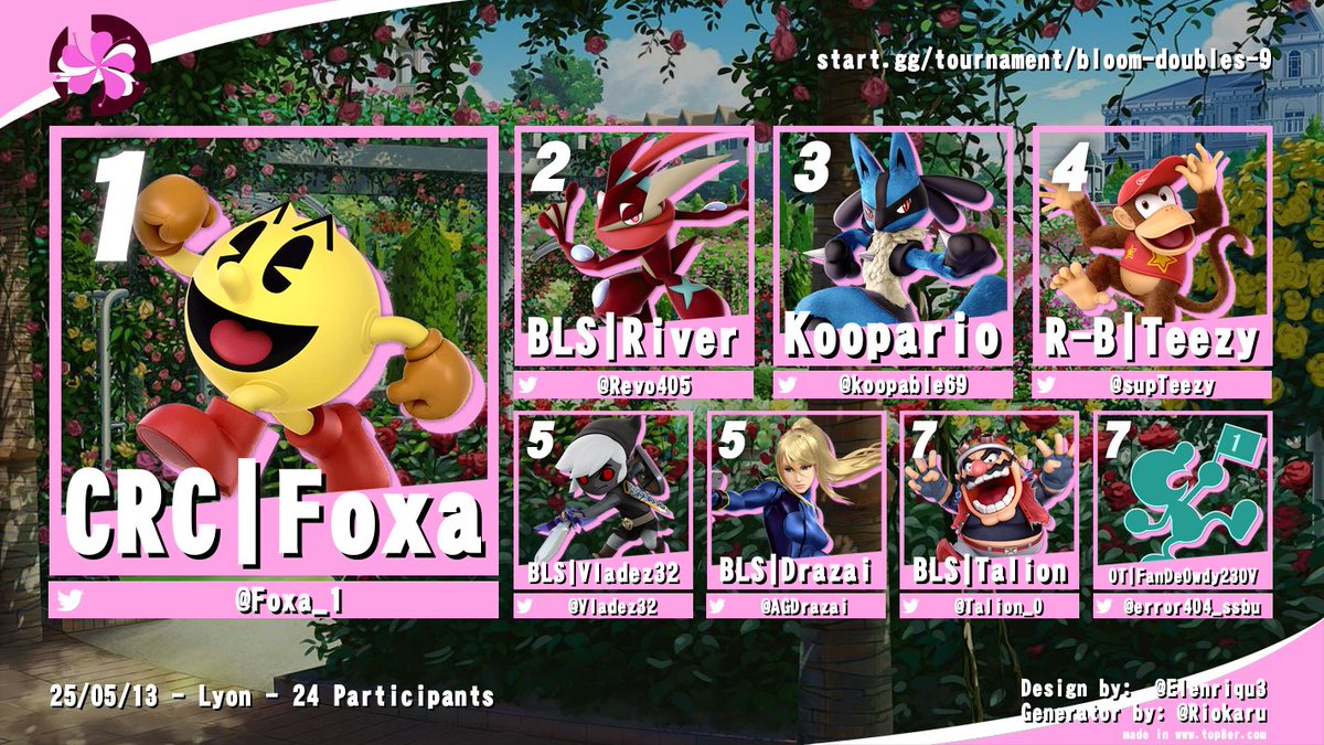 Malgré la percée de Koopario et le retour de Vladez, c'est bien Foxa qui remporte le side event Single de cette semaine face à River ! 
Bravo et merci à tous d'être venu 🌺 (le graph du double arrive !)

🥇<a href="/Foxa_1/">crc gg foxa</a> 
🥈<a href="/Revo405/">Valentin</a> 
🥉<a href="/koopable69/">Køøpariø</a>