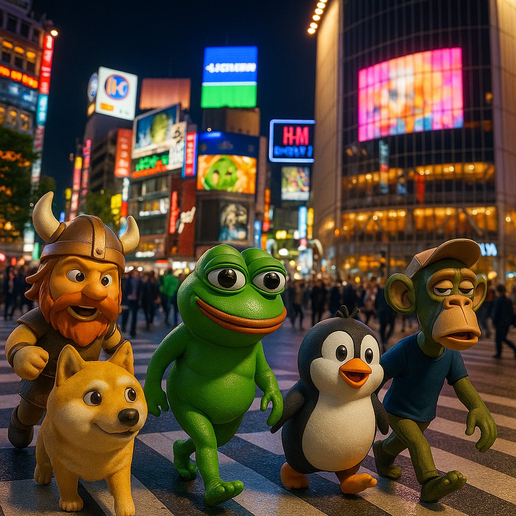 Sunday night with the crew at Shibuya Crossing, Tokyo! 🌃🏯

Where do you think they’re off to next? ✈️

#RealGoAdventure #MemeTokens #Crypto