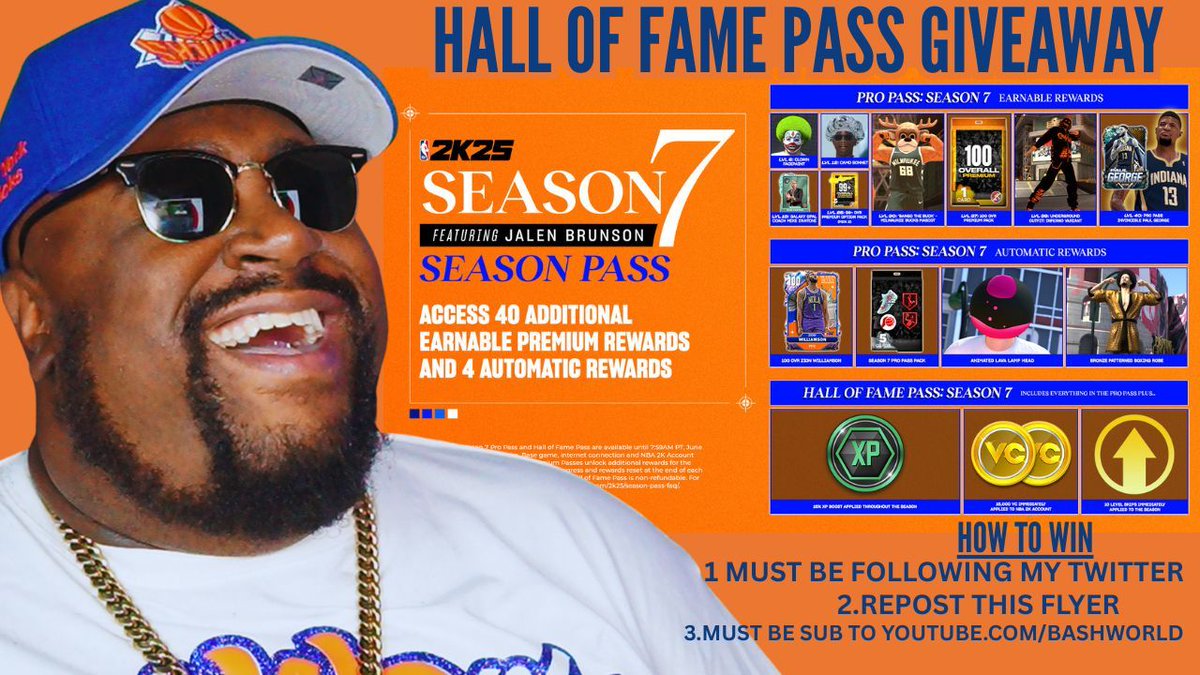 My Song is in @nba2k 'Lights Outβ (@bashworld2k) on Twitter photo TAP IN!
HOF Pass GIVEAWAY!
20$ CASH APP OR PAYPAL
REQUIREMENTS:
-LIKE + RETWEET THIS TWEET β€+β»
FOLLOWING <a href="/Bashworld2K/">My Song is in @nba2k 'Lights Outβ</a>
-MUST HAVE POST NOTIS ON(SHOW PROOF IN COMMENTS)
-COMMENT WHEN DONE
(All requirements must be met in order to win )
Winner Picked in 24 Hours TAP IN!
HOF Pass GIVEAWAY!
20$ CASH APP OR PAYPAL
REQUIREMENTS:
-LIKE + RETWEET THIS TWEET β€+β»
FOLLOWING <a href="/Bashworld2K/">My Song is in @nba2k 'Lights Outβ</a>
-MUST HAVE POST NOTIS ON(SHOW PROOF IN COMMENTS)
-COMMENT WHEN DONE
(All requirements must be met in order to win )
Winner Picked in 24 Hours