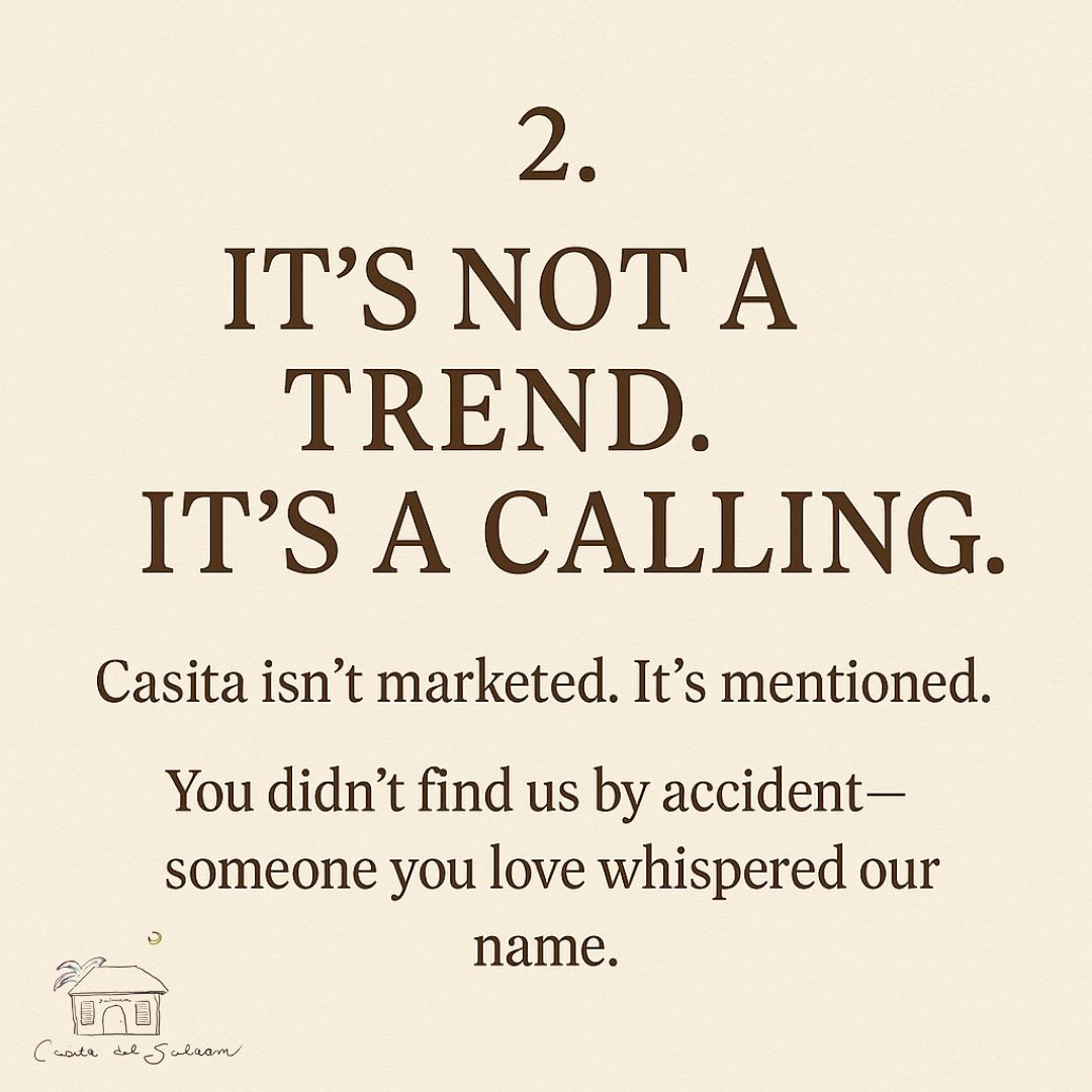 casitadelsalaam's tweet image. ✨ You don’t find Casita. Casita finds you.
A haven whispered to you by someone who cares.
Not a retreat. A return. 🌿 #CasitaDelSalaam #FindYourPeace #InvitationOnly