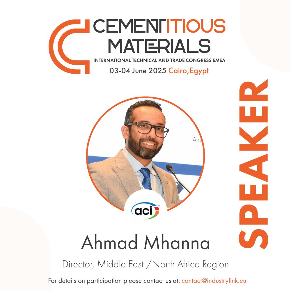 ACI's Ahmad Mhanna will be giving a presentation on "ACI Standards for Sustainable Concrete: An International Update and the ACI 318-25 Sustainability Appendix" at the Cementitious Materials Congress EMEA 2025.🌟 #Cementitious2025

➡️ Register Here: industrylink.eu/scms-and-low-c…