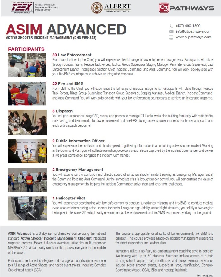 MassDFS's tweet image. Several fire/rescue slots are still available for next month's Active Shooter Incident Management course in #EverettMA. This command-level training is in high demand -- don't miss a great opportunity! Contact @EverettPoliceMA Capt. Paul Landry at paul.landry@cityofeverett.org.