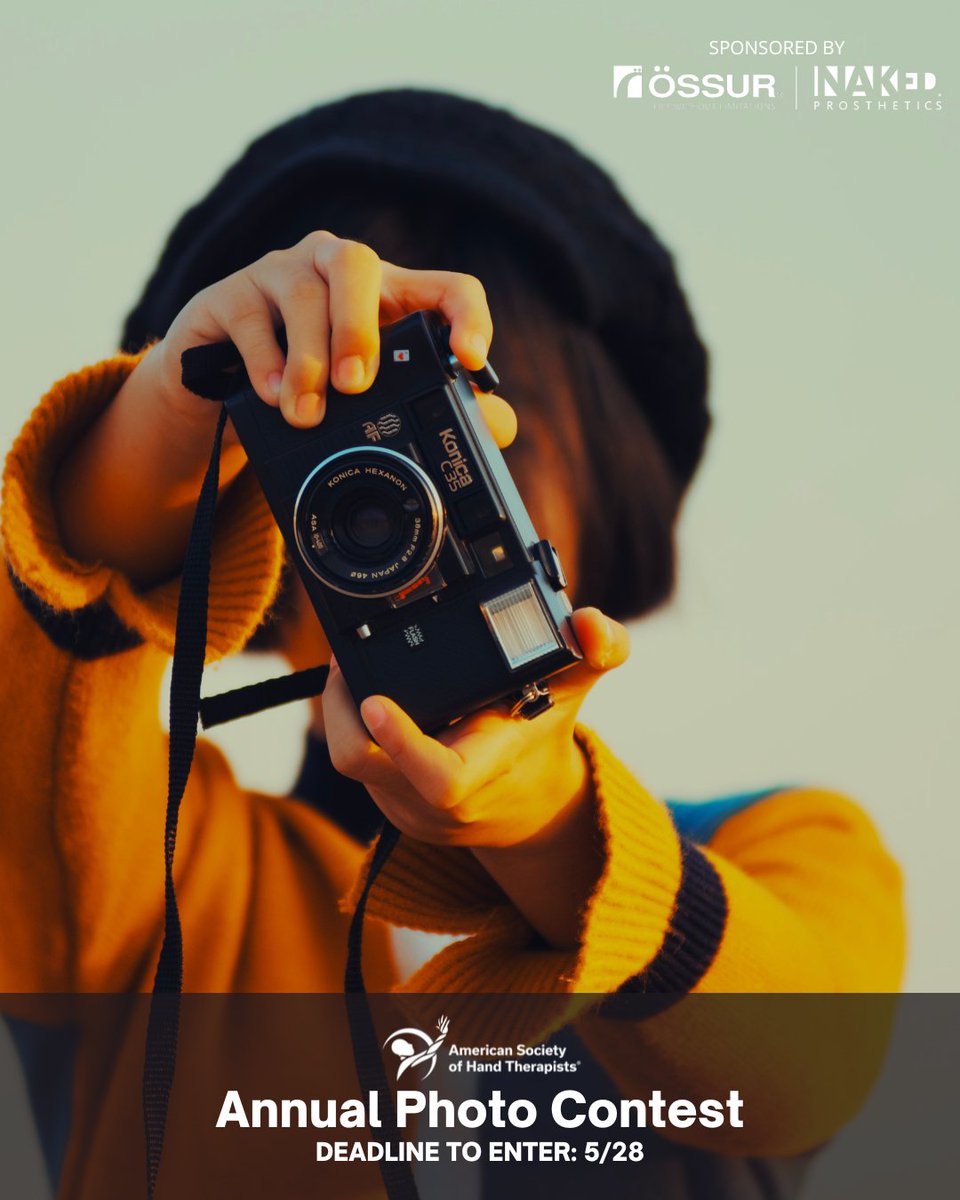 HandTherapyASHT's tweet photo. Snap. Send. Win! 📸  

You don't need to be a pro to enter ASHT's Annual Photo Contest — just a member with a passion for #handtherapy!

Learn how you can enter and win great prizes from our #HTW2025 sponsor, @OssurCorp + @npdevices: https://t.co/yL33YTsZwS. https://t.co/xfG0U5AhFx