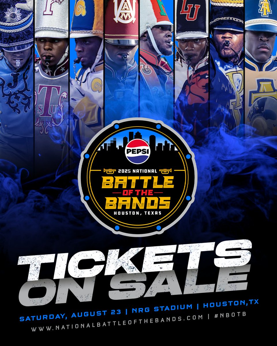 The National Battle of the Bands is back‼️

Join us at NRG Stadium on August 23rd for a day of music and action from your favorite bands 🎵

Tickets are now on sale. To purchase, visit: bit.ly/3Zp1N6b