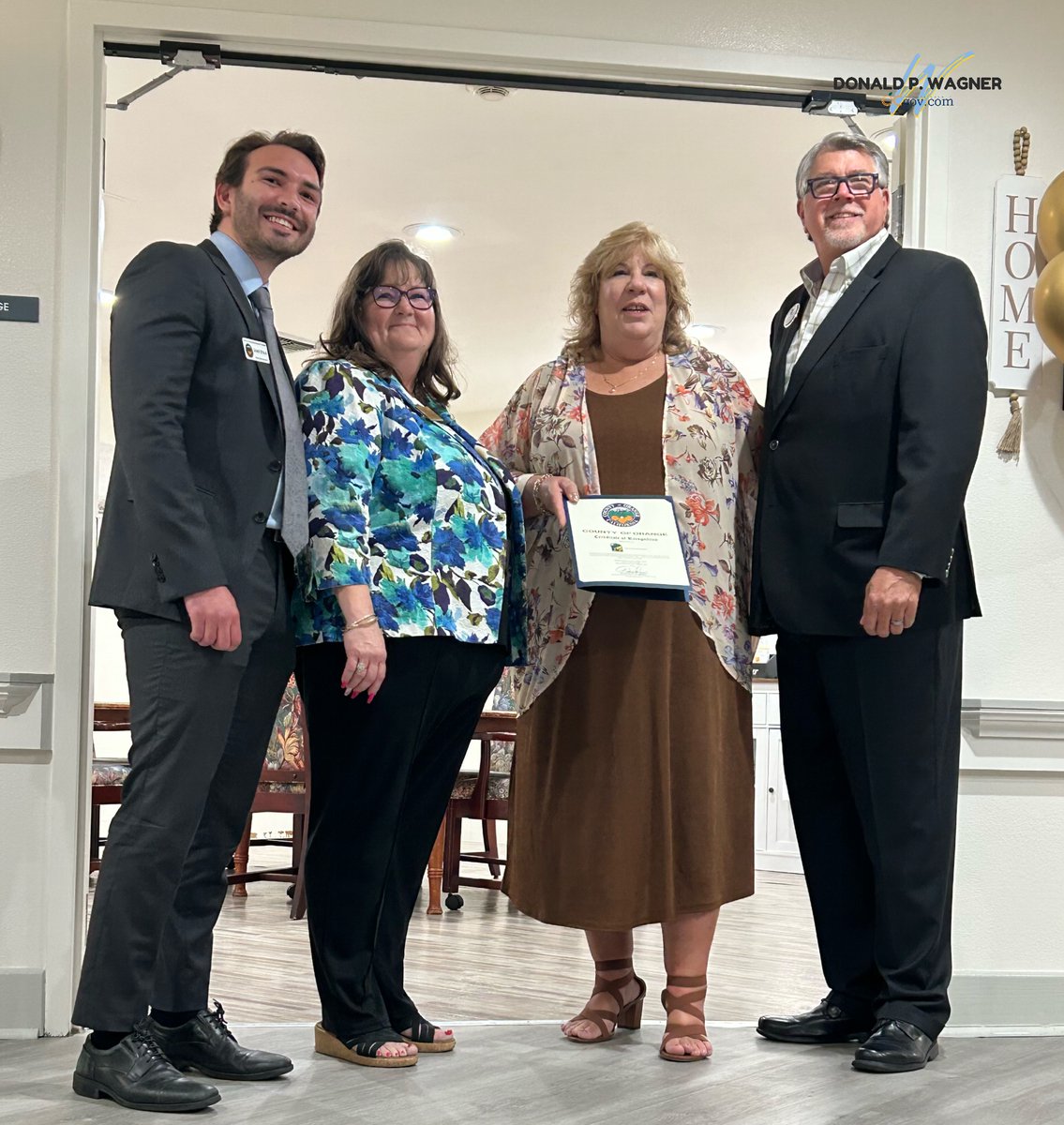 DonWagnerCA's tweet photo. My Field Representative, John Polk, presented a certificate of recognition at the grand re-opening of Senior Living Community in Yorba Linda, which aims to provide the highest quality care to senior citizens in Orange County.

Congratulations on your grand re-opening! https://t.co/sBch50NZaH