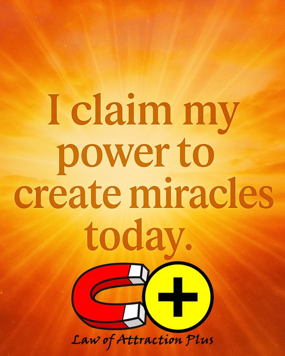 LawAttractionPl's tweet photo. 🎇 "I claim my power to create miracles today." 💫
Feel it. Believe it. Watch it unfold.
#LAP #LOA #LawOfAttraction #MiracleMindset #ManifestationPower #DailyAffirmation #CreateYourReality #DivineTiming #PowerWithin #EnergyAlignment #SpiritualAwakening #ConsciousCreator https://t.co/9v2dA1RguF