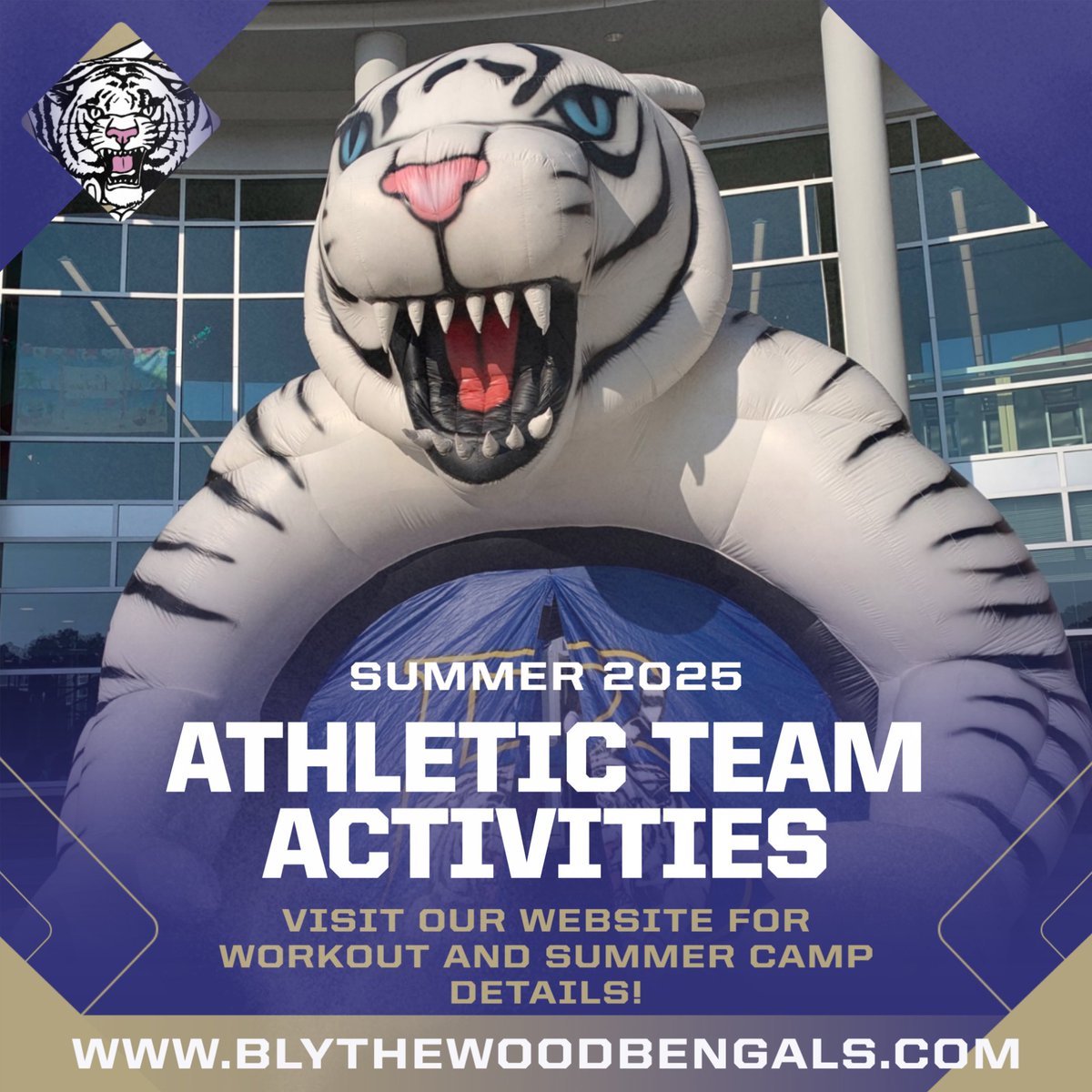Our athletic teams will be busy this summer preparing for the 2025-2026 seasons!   

Visit BlythewoodBengals.com for all the details! 

Please check with the head coach of the sport you're interested in for further details!