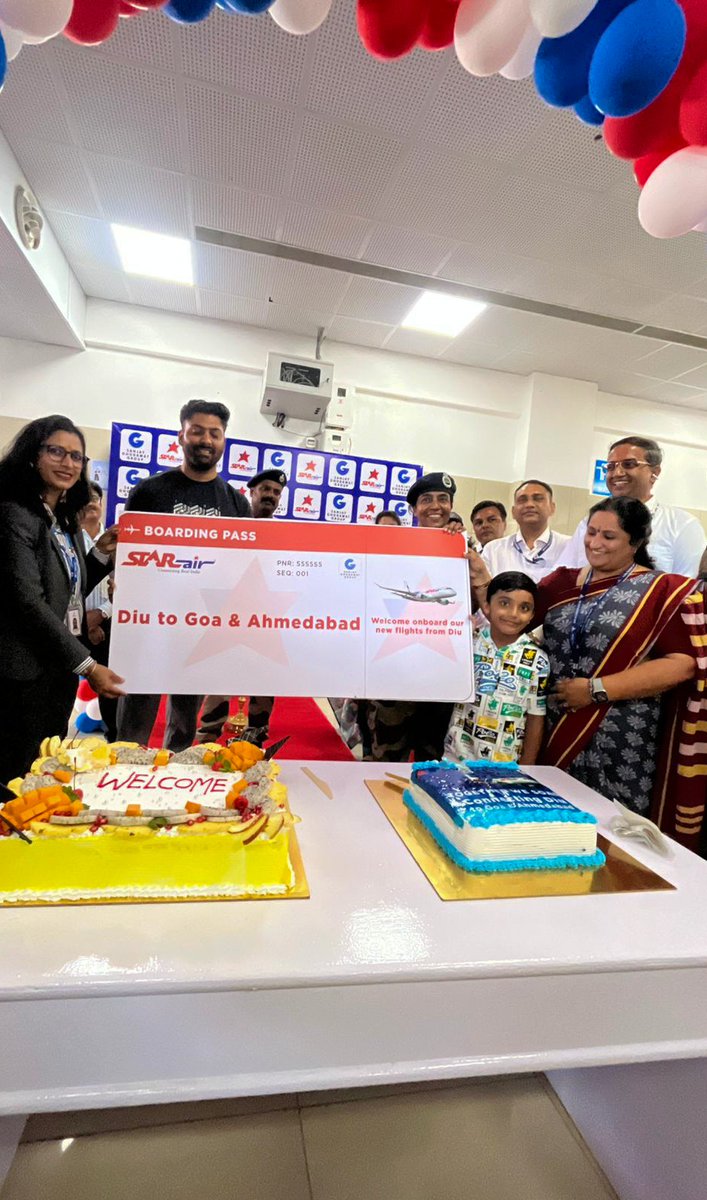 OfficialStarAir's tweet photo. Star Air now connects Goa and Ahmedabad to Diu!
We’re thrilled to welcome Diu to our growing network.
Here’s a glimpse of the vibrant celebrations that marked the launch of this scenic new destination.
#Diu #Goa #Ahmedabad #InauguralEvent #StarAir #Sanjayghodawatgroup https://t.co/tcUPExEFv3