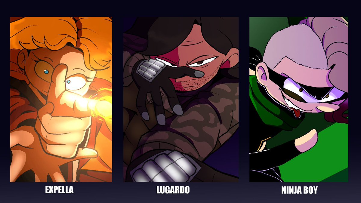 The trio is all here! Armed and ready to fight anything that stands in their way! 🔥 👊 ⭐ 

#theadventuresofharvercity #indiecomic #ocart #expelladreoncallion #lugardohantezu #ninjaboy