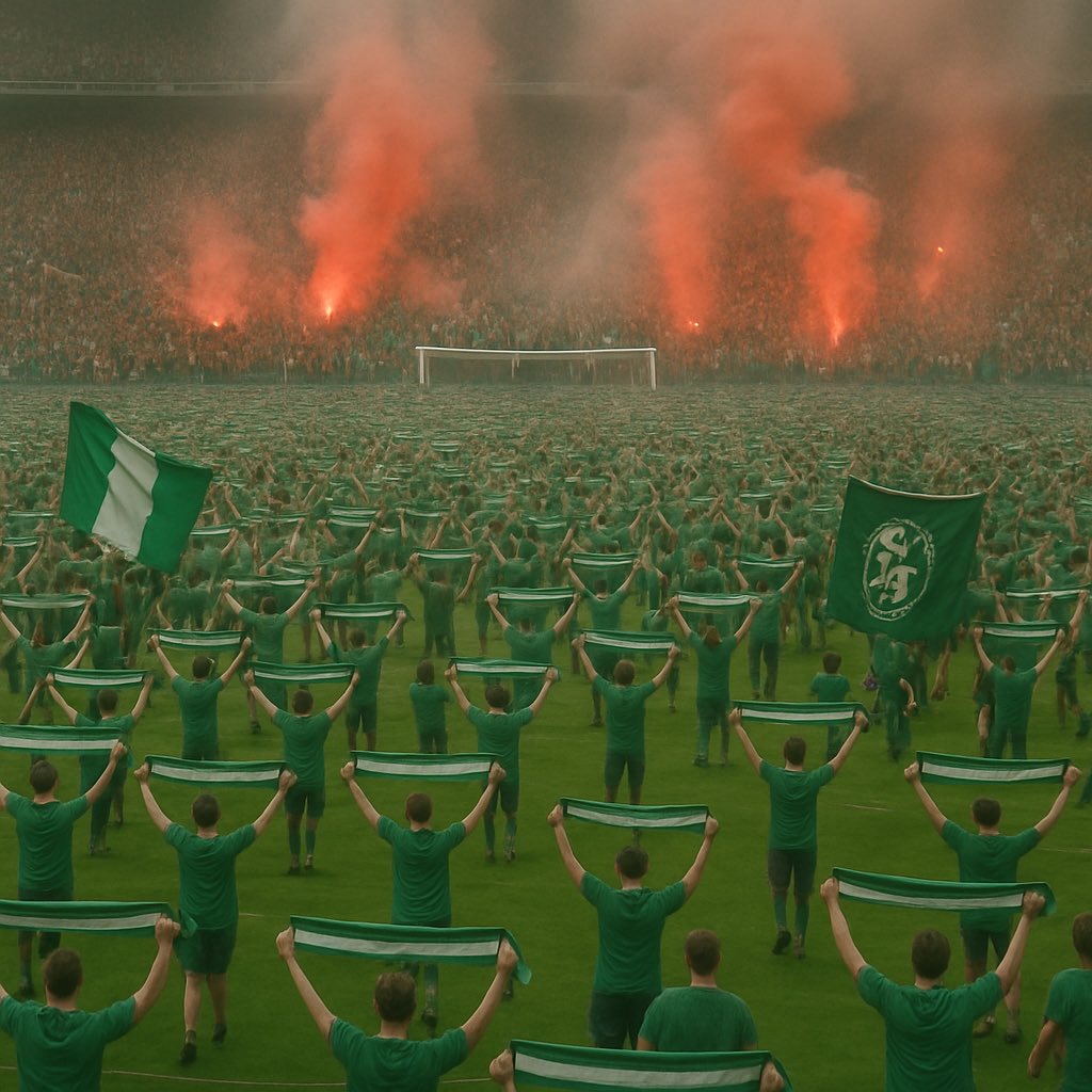 All_Fada_Team's tweet photo. NOUS SOMMES EN DIVISION 2 ! 
Nos joueurs l’ont fait et verront rival en D2 , bravo à l’équipe , merci aux coachs , staff et surtout SUPPORTERS DE LA FADA TEAM 💚🤍 tout ça c’est grâce à vous . Rêvons encore plus grand 
Allez Fada https://t.co/NP0fRRZfLR