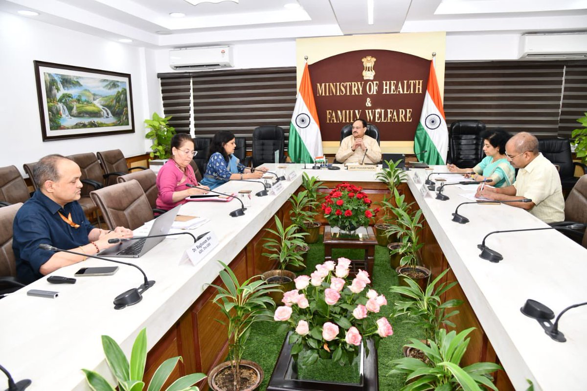 Ministry of Health (@mohfw_india) on Twitter photo #HealthForAll | Union Health Minister Shri <a href="/JPNadda/">Jagat Prakash Nadda</a> chaired a high‑level meeting with senior Ministry officials to finalise plans for expanding the #TBMuktBharat Abhiyan nationwide.
He directed the team to re‑energise the campaign and to draw up a concrete, time‑bound #HealthForAll | Union Health Minister Shri <a href="/JPNadda/">Jagat Prakash Nadda</a> chaired a high‑level meeting with senior Ministry officials to finalise plans for expanding the #TBMuktBharat Abhiyan nationwide.
He directed the team to re‑energise the campaign and to draw up a concrete, time‑bound