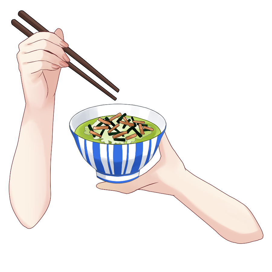 ikurumidwd's tweet photo. 5月17日は「お茶漬けの日」！
アツアツをかきこむもよし、ひんやり冷やし茶漬けにするもよし…
そんなお茶漬けを食べる手のフリー素材を作りました✨

いいね＆RPで使用OK
高画質版＆商用利用はBOOTHへ

#フリー素材 #Vtuber素材 #おはようVtuber素材 #Vライバー素材 https://t.co/uNuBtJSdWs